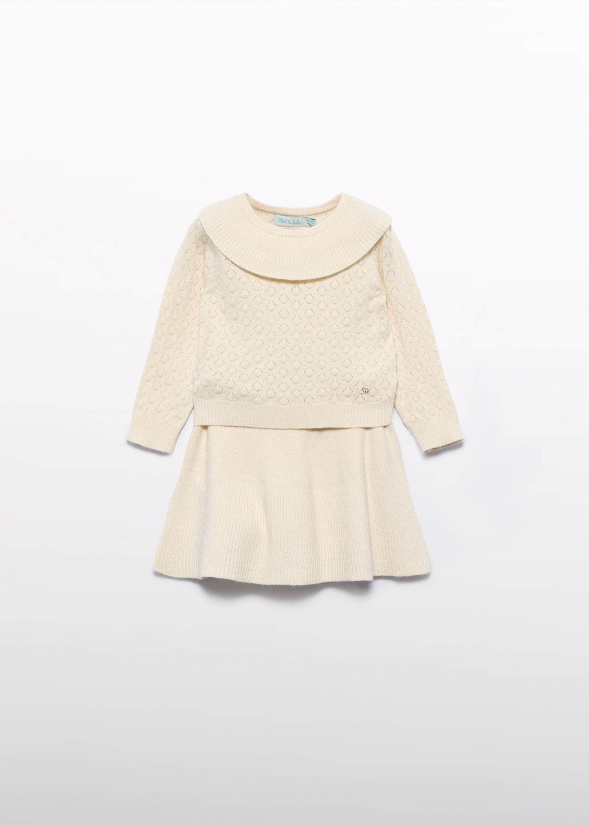 Conjunto saia tricot gola bebé menina