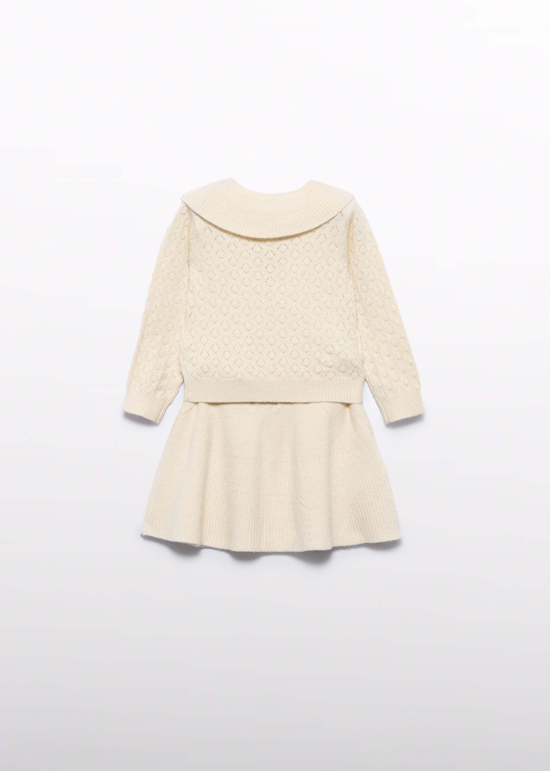 Conjunto saia tricot gola bebé menina