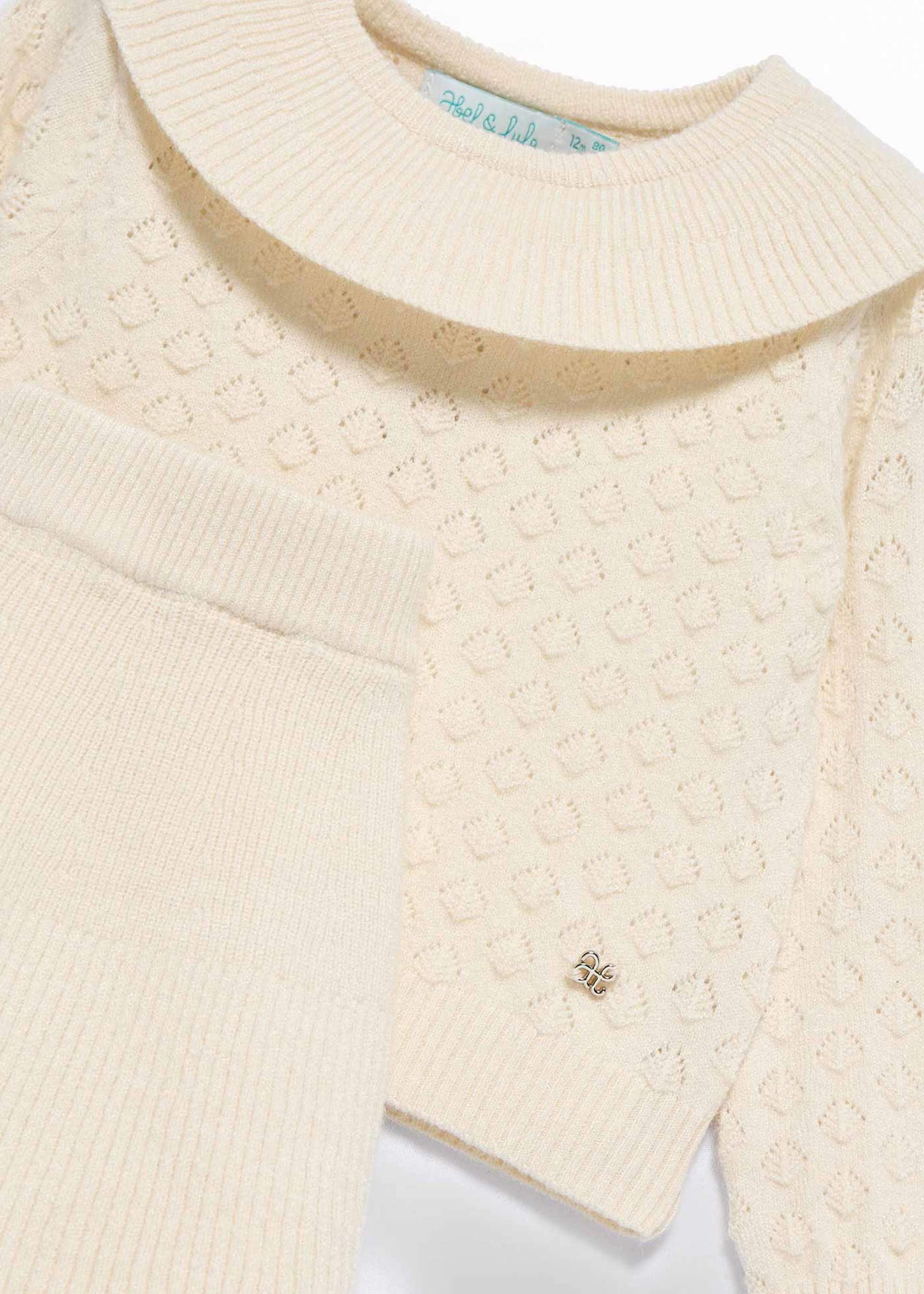 Conjunto saia tricot gola bebé menina