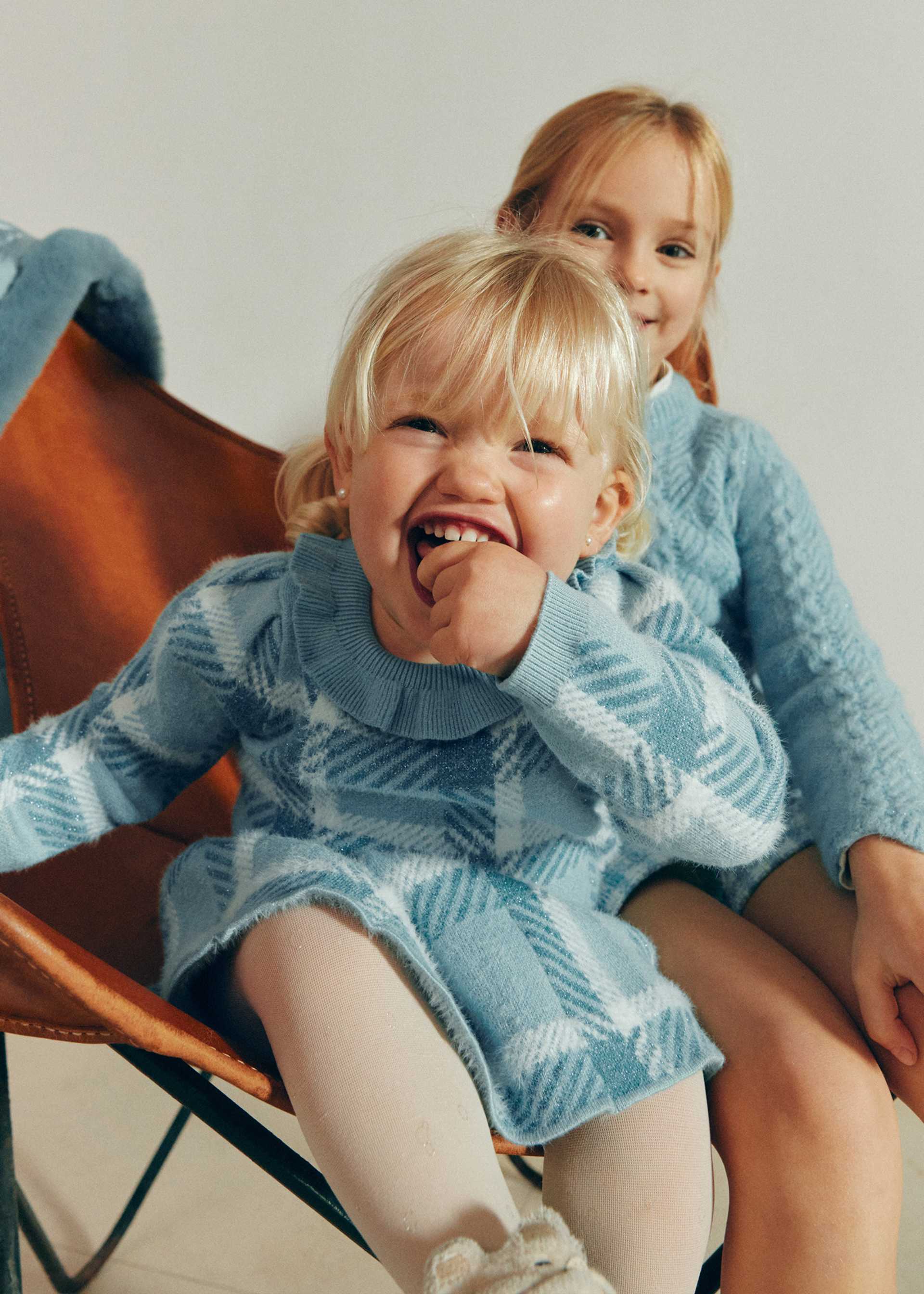 Ensemble jupe en tricot à carreaux fille