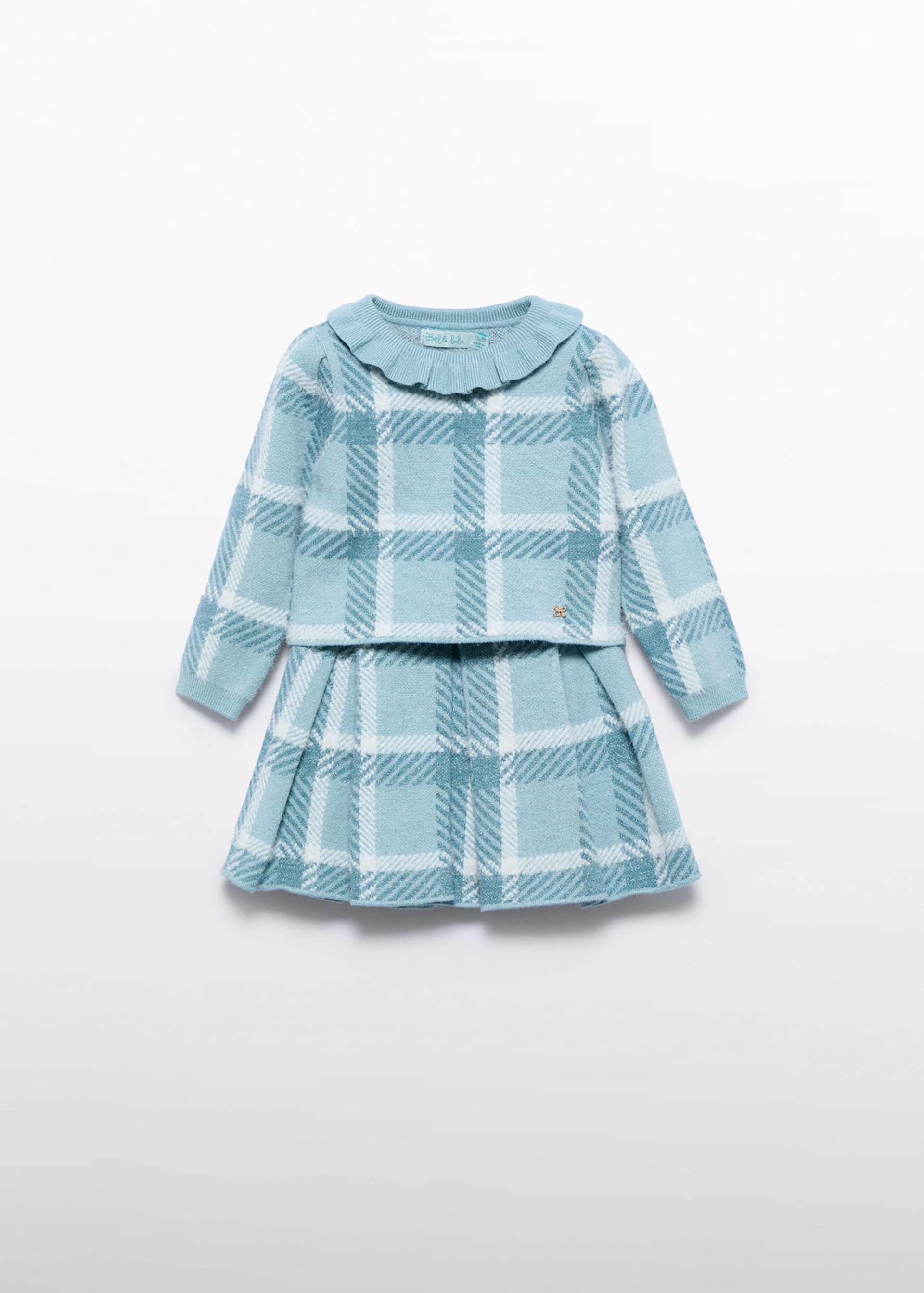 Baby Girl Plaid Knit Skirt Set