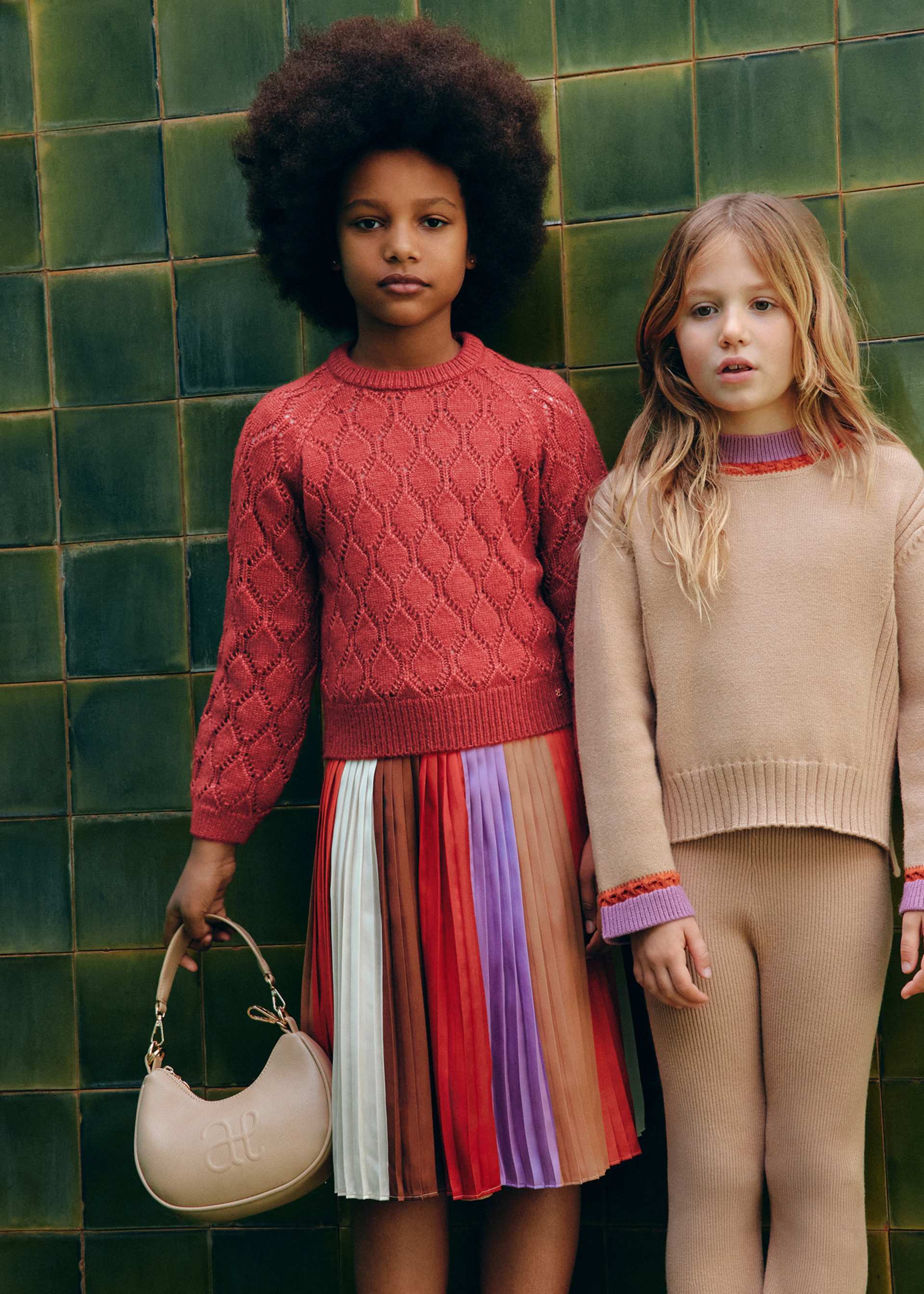 Falda midi plisada colores niña