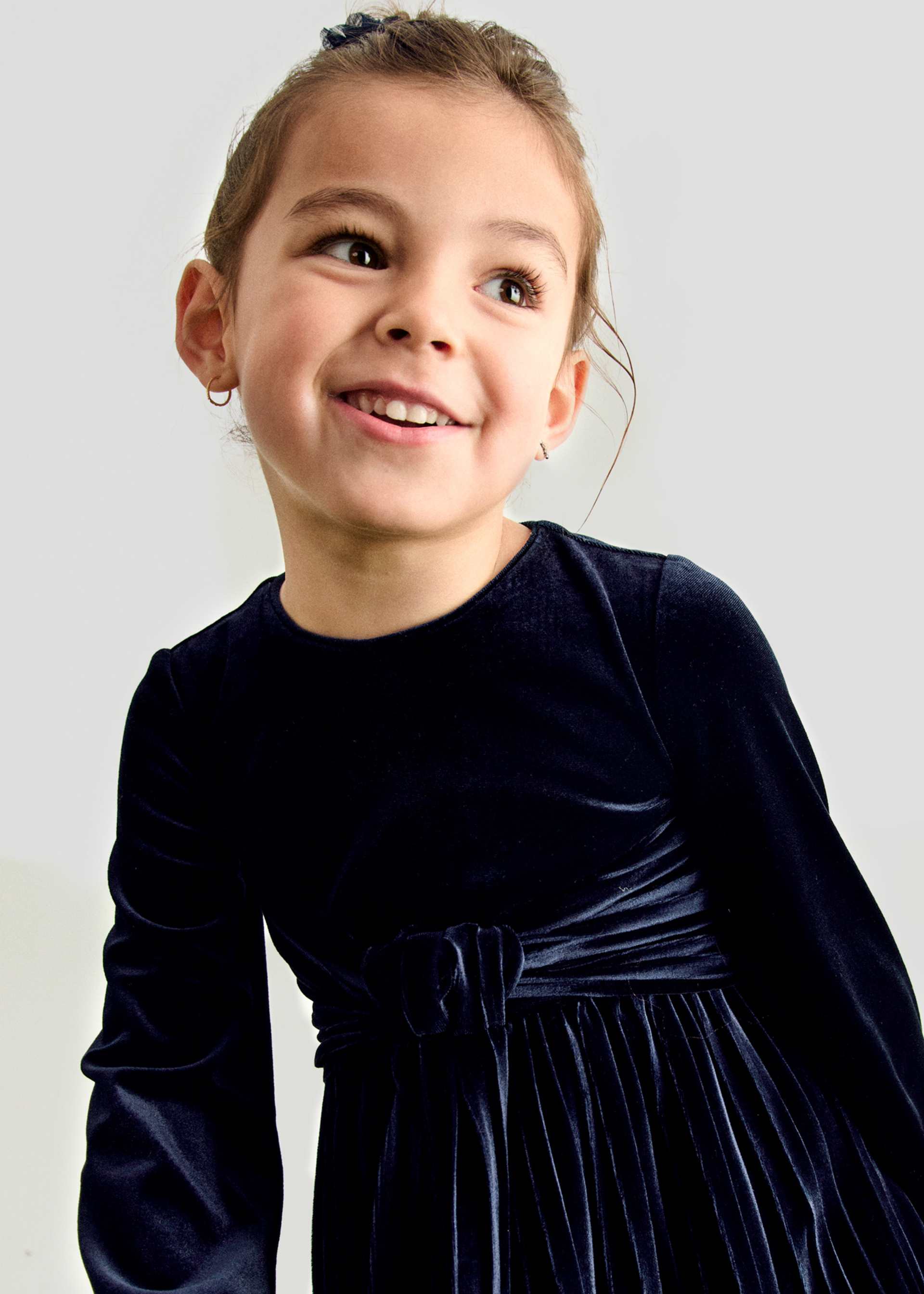 Abito velluto plissettato bambina