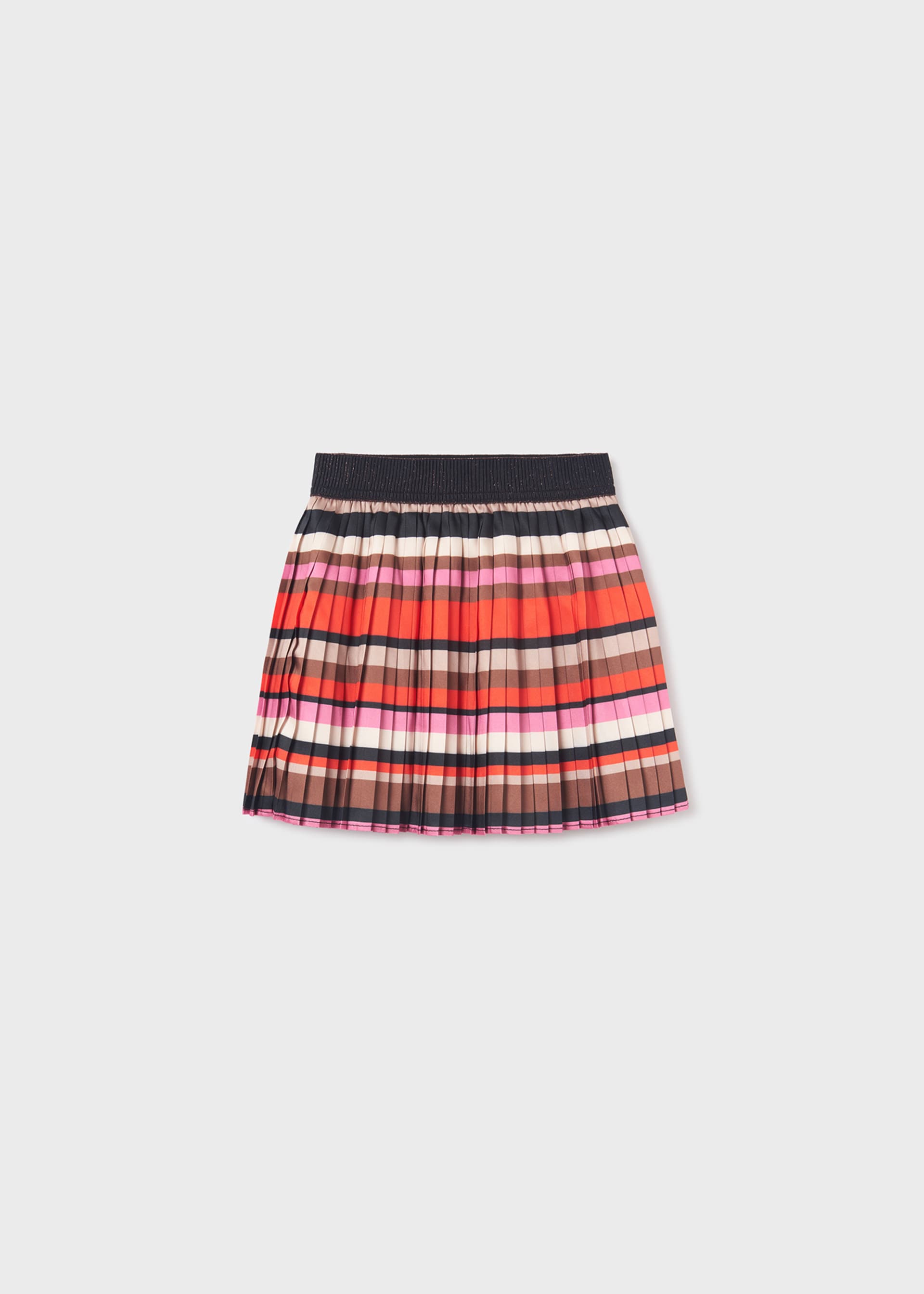 Girl Striped Pleated Skirt
