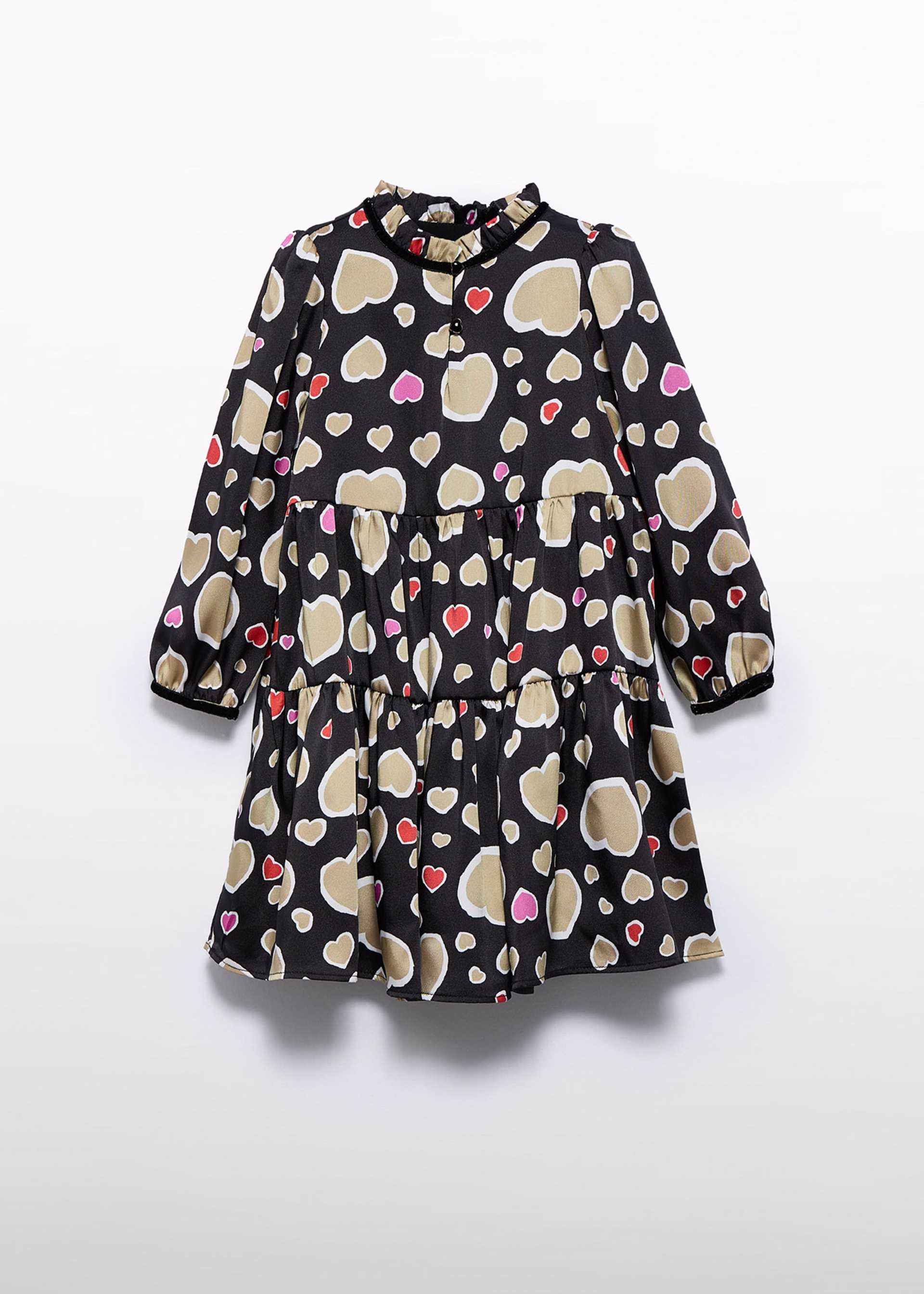 Vestido estampado corazones niña