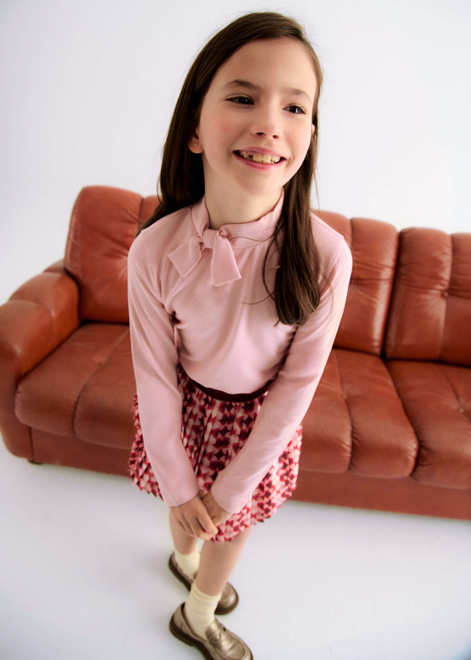 Girl Turtleneck with Bow Tie