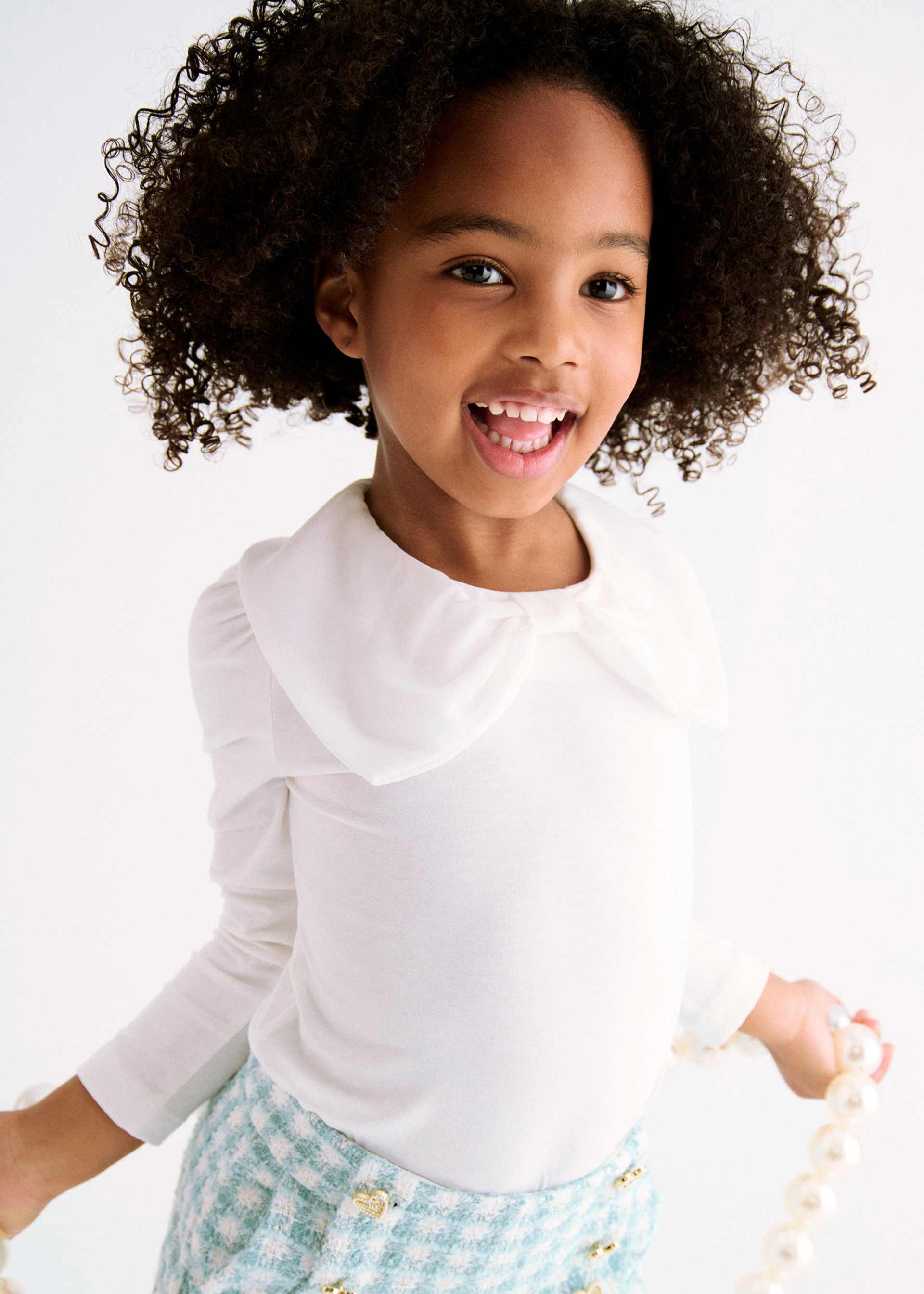 Camisola gasa laçada menina