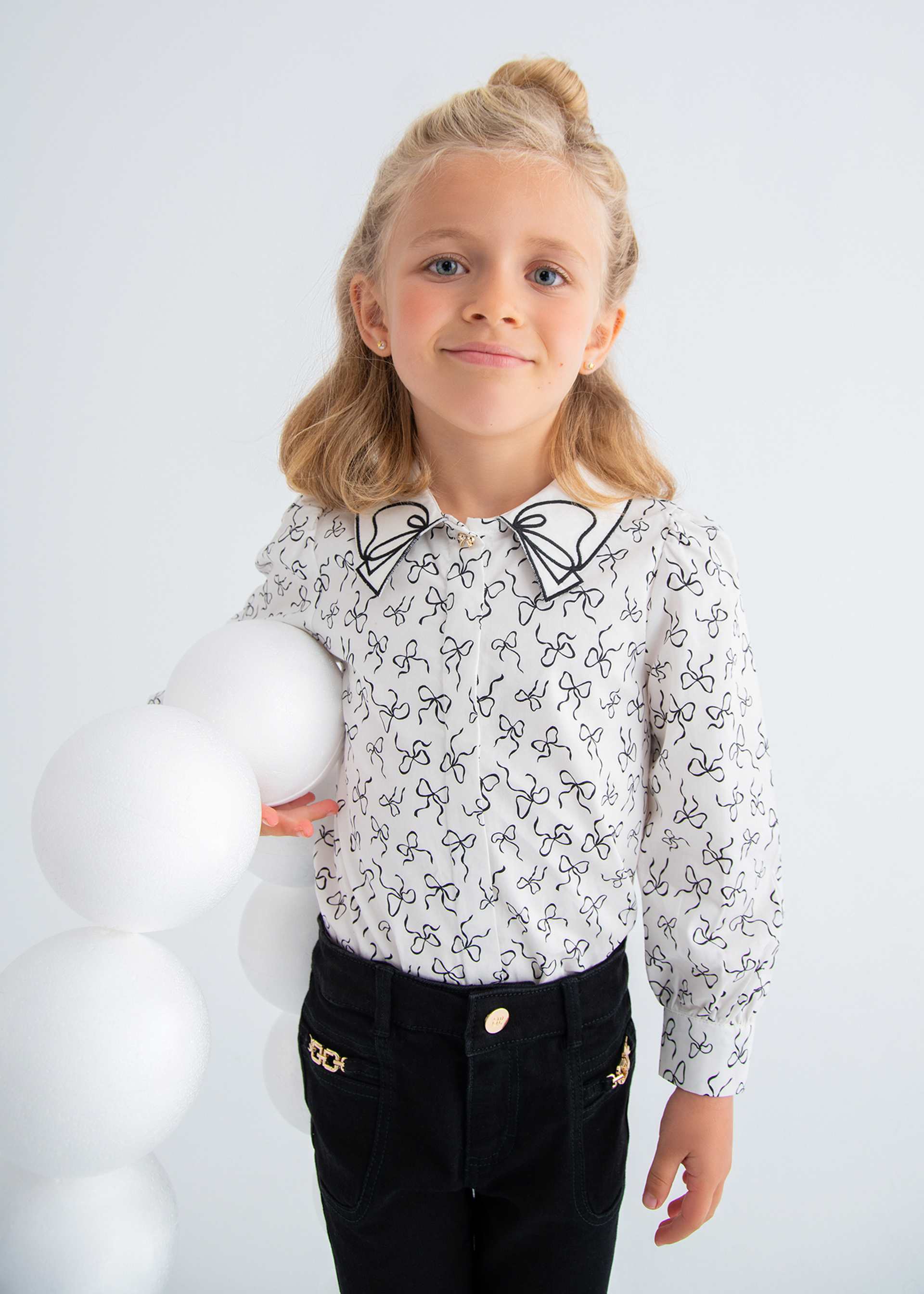 girls satin poplin blouse