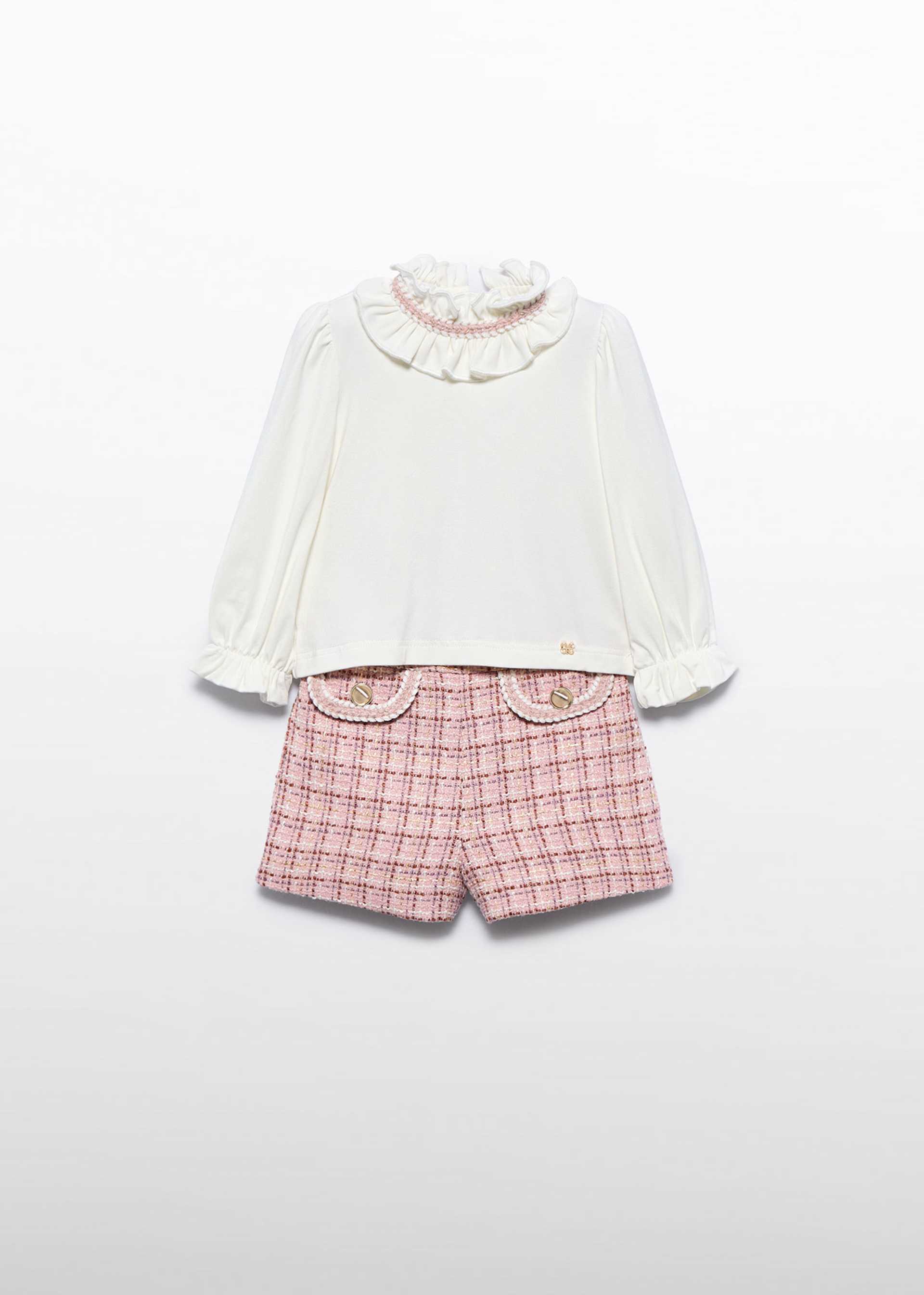 Conjunto bermuda tweed bebé menina