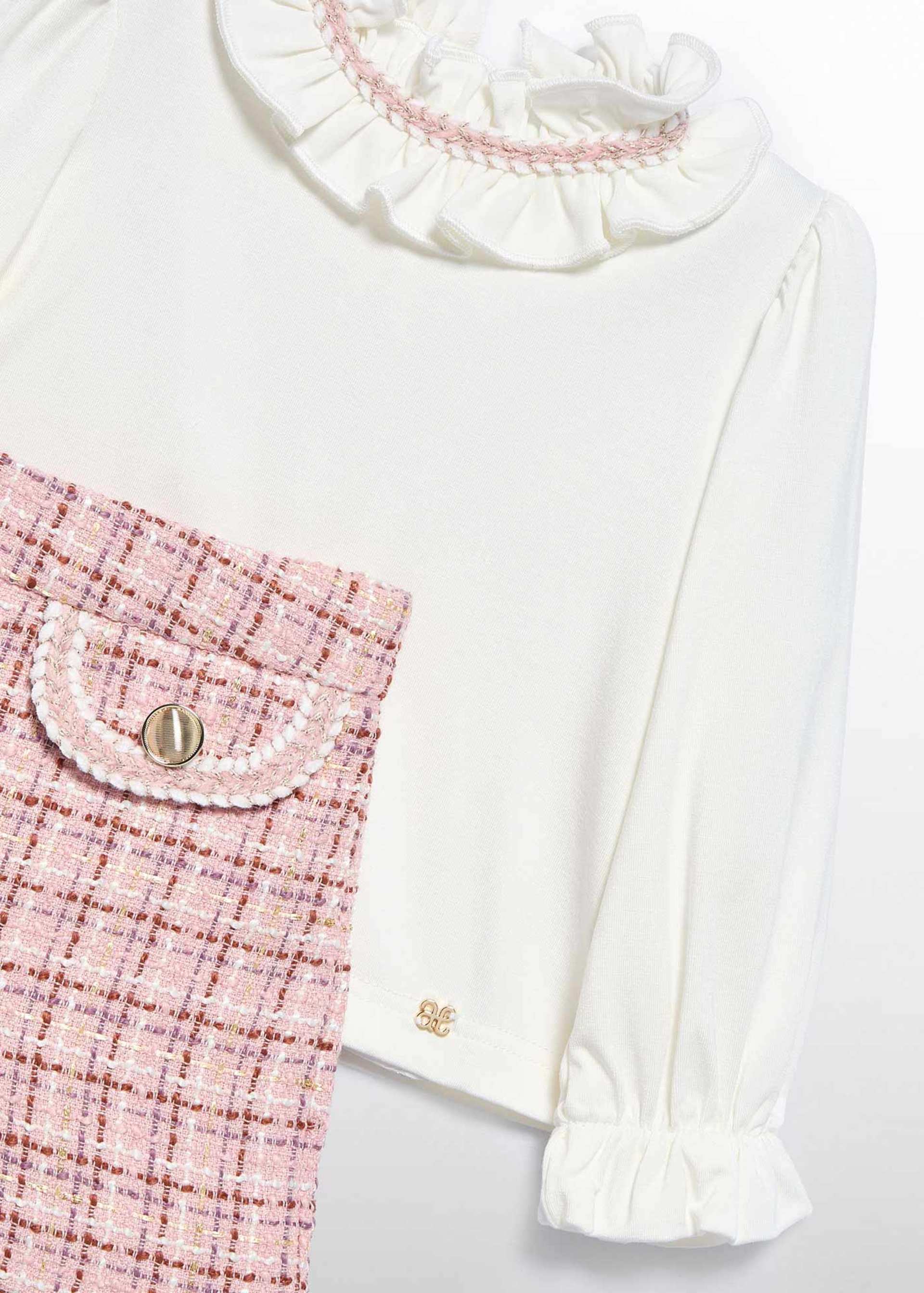 Komplet z tweedowymi bermudami dla niemowlęcia