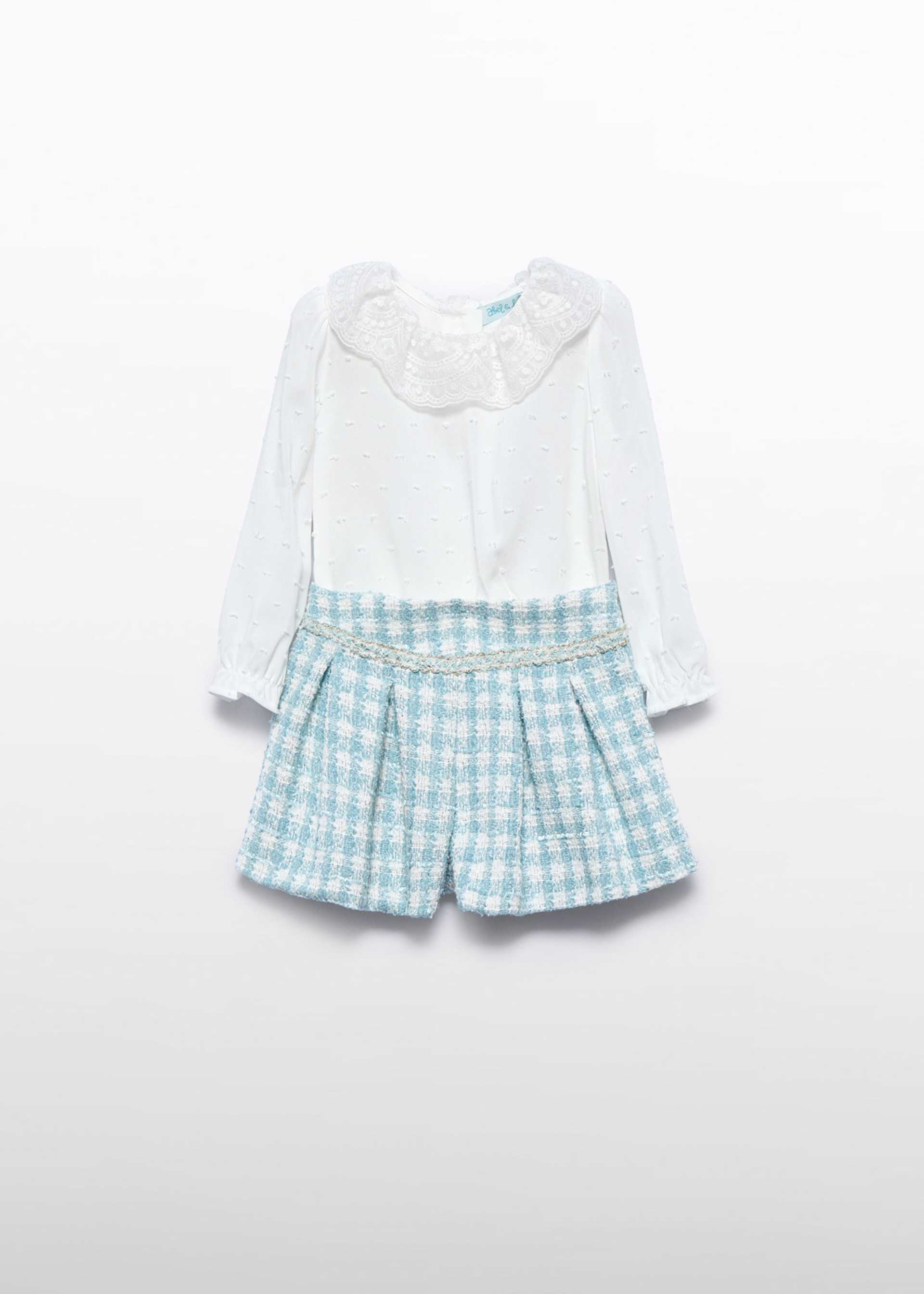 baby girls lurex checked bermuda set