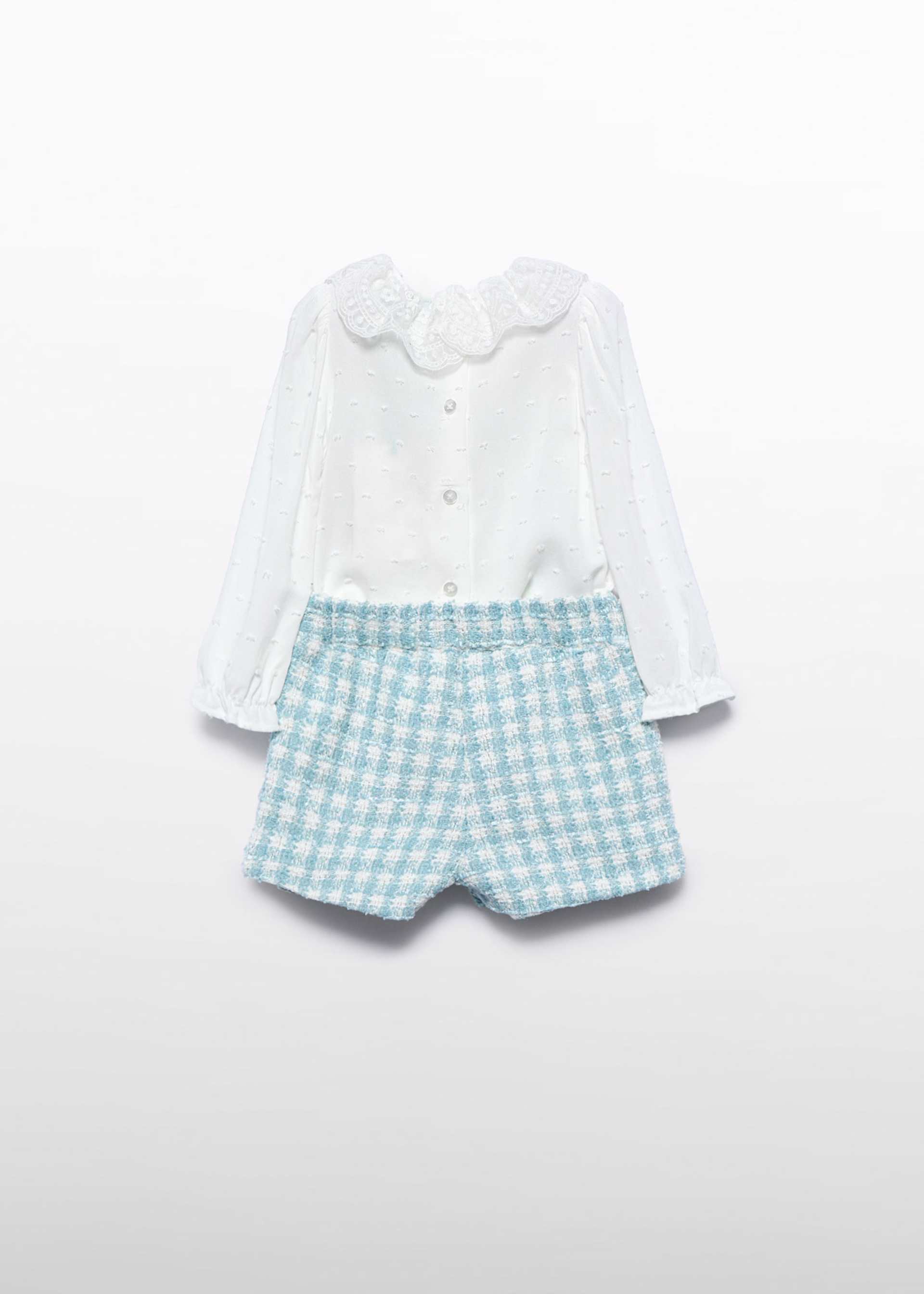 baby girls lurex checked bermuda set