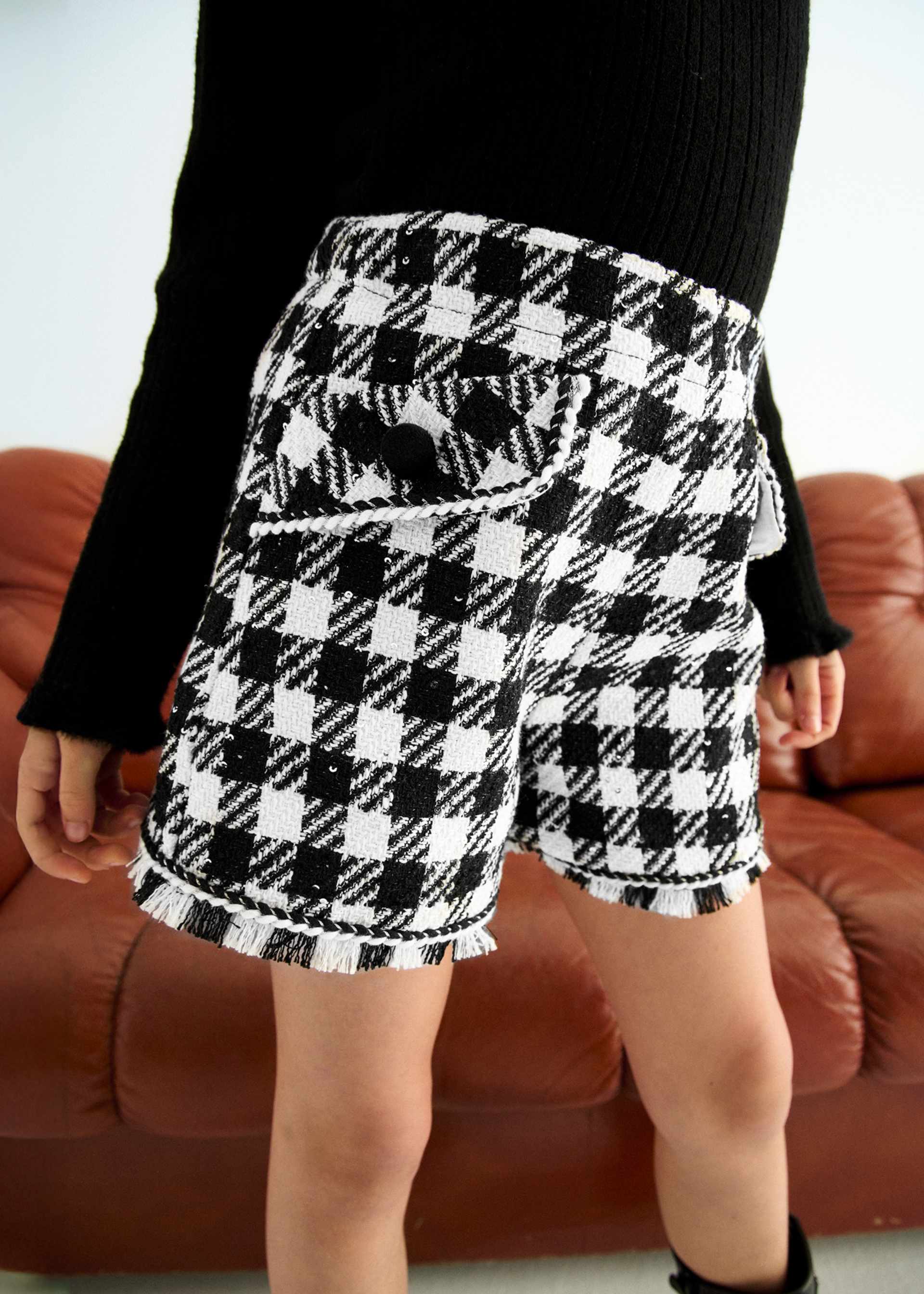 girls gingham sequin bermuda shorts