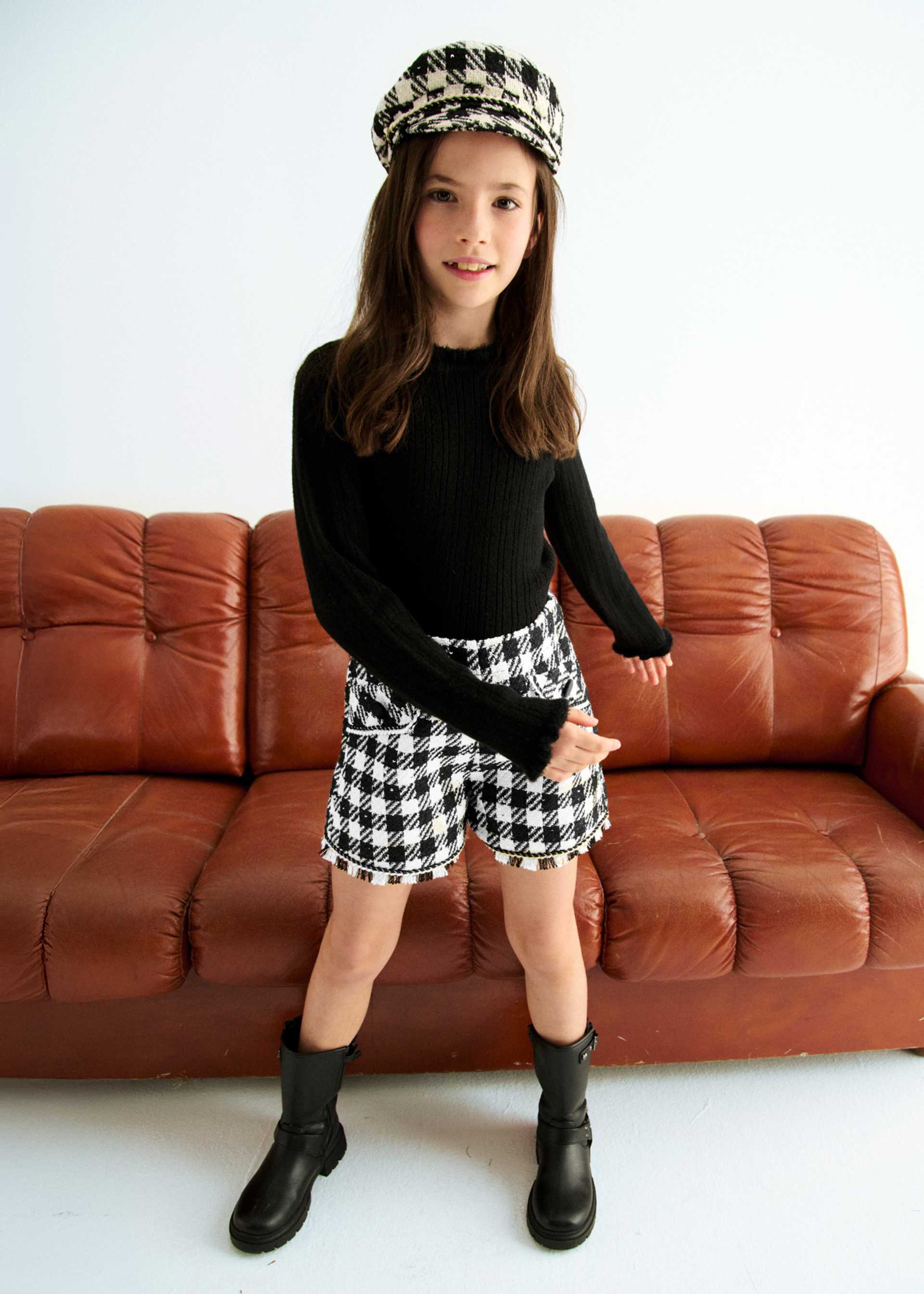 girls gingham sequin bermuda shorts