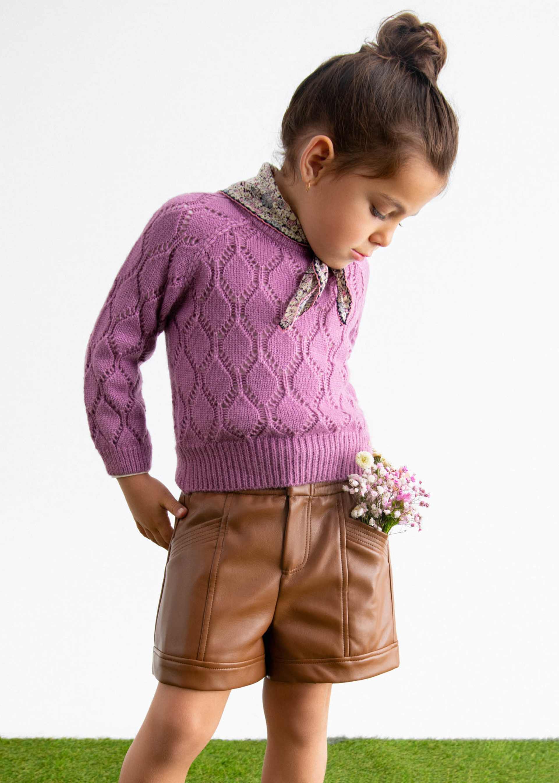 Girl Faux Leather Bermuda Shorts