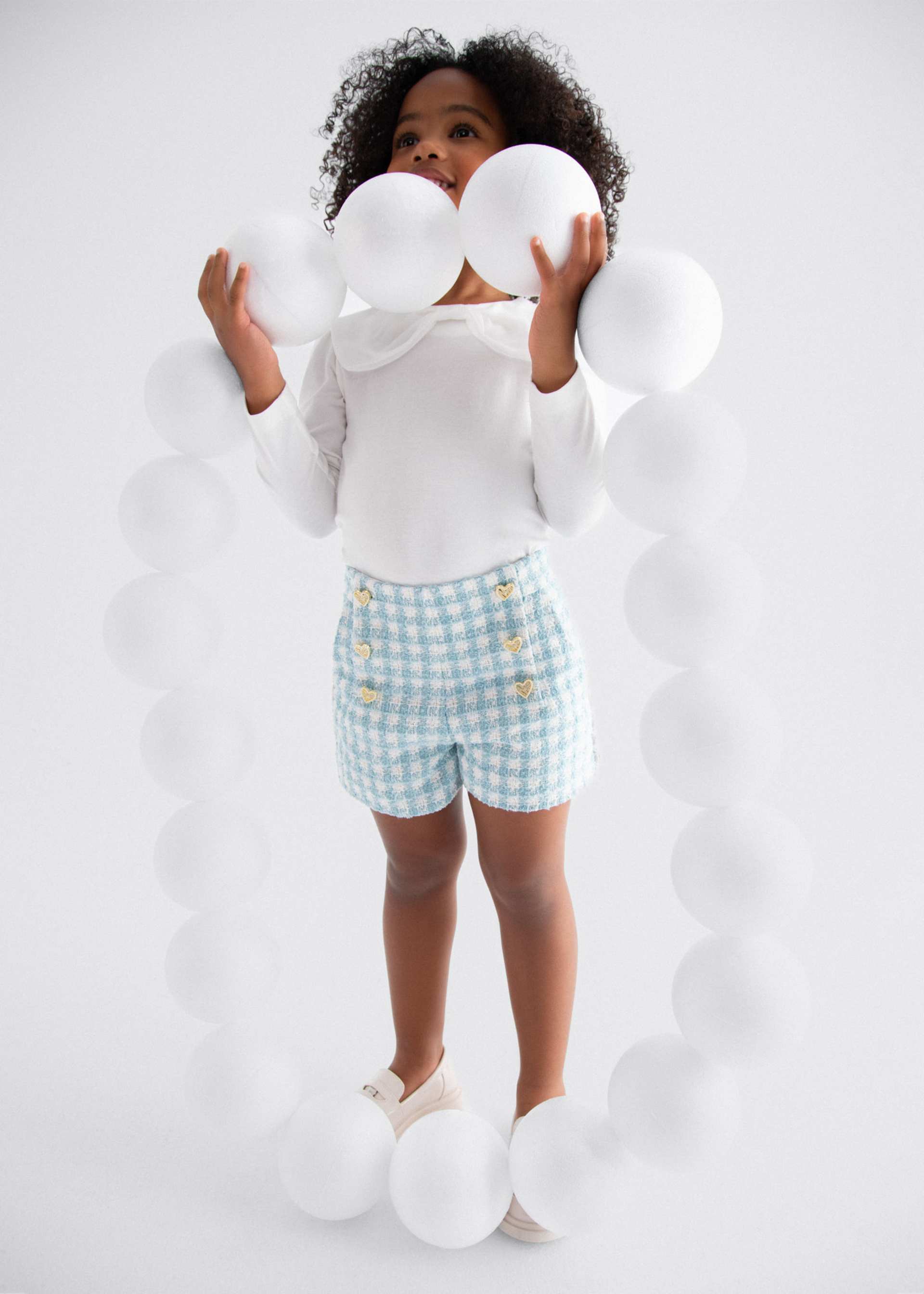 Bermuda cuadros lurex niña