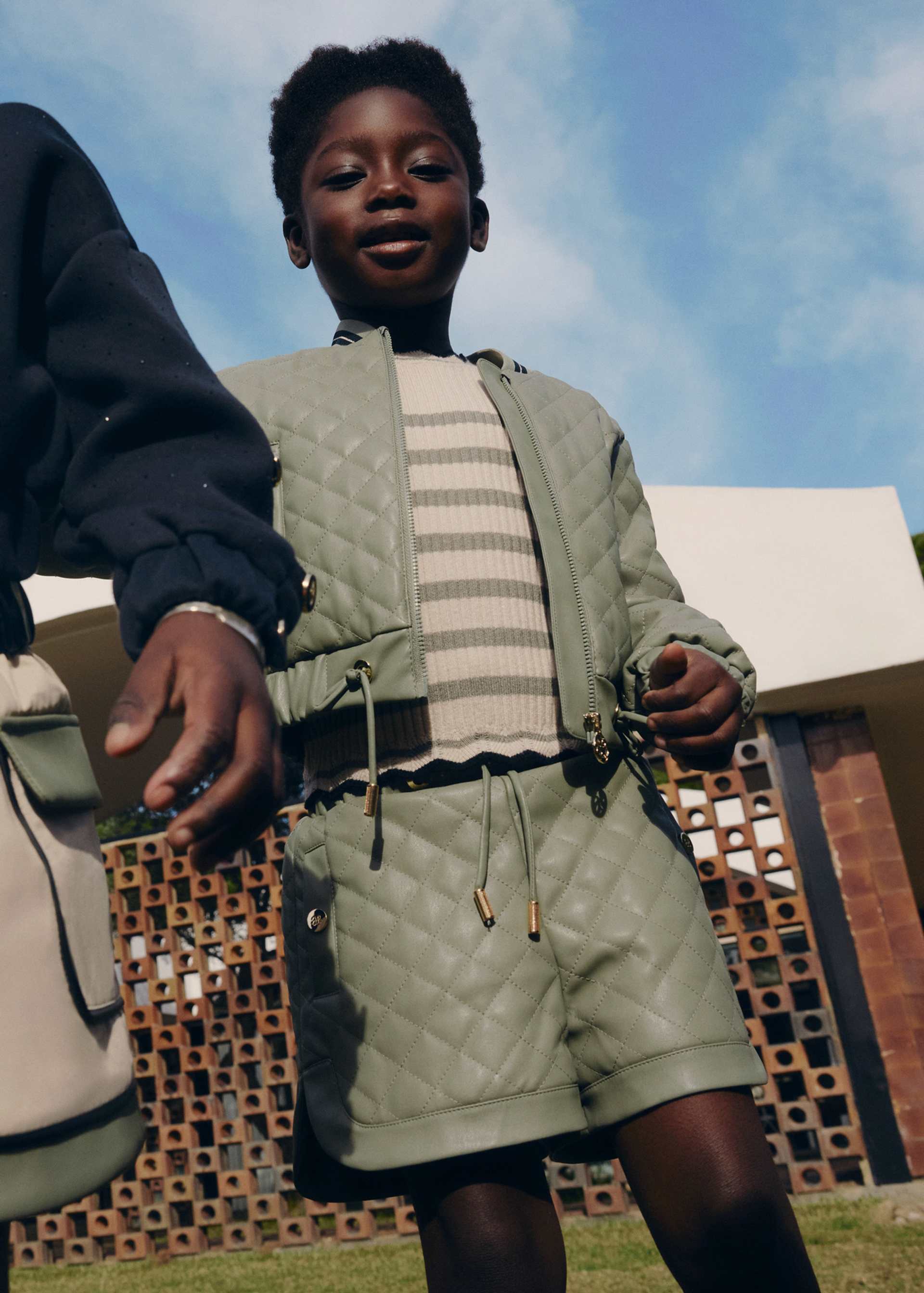 Girl Quilted Faux Leather Bermuda Shorts