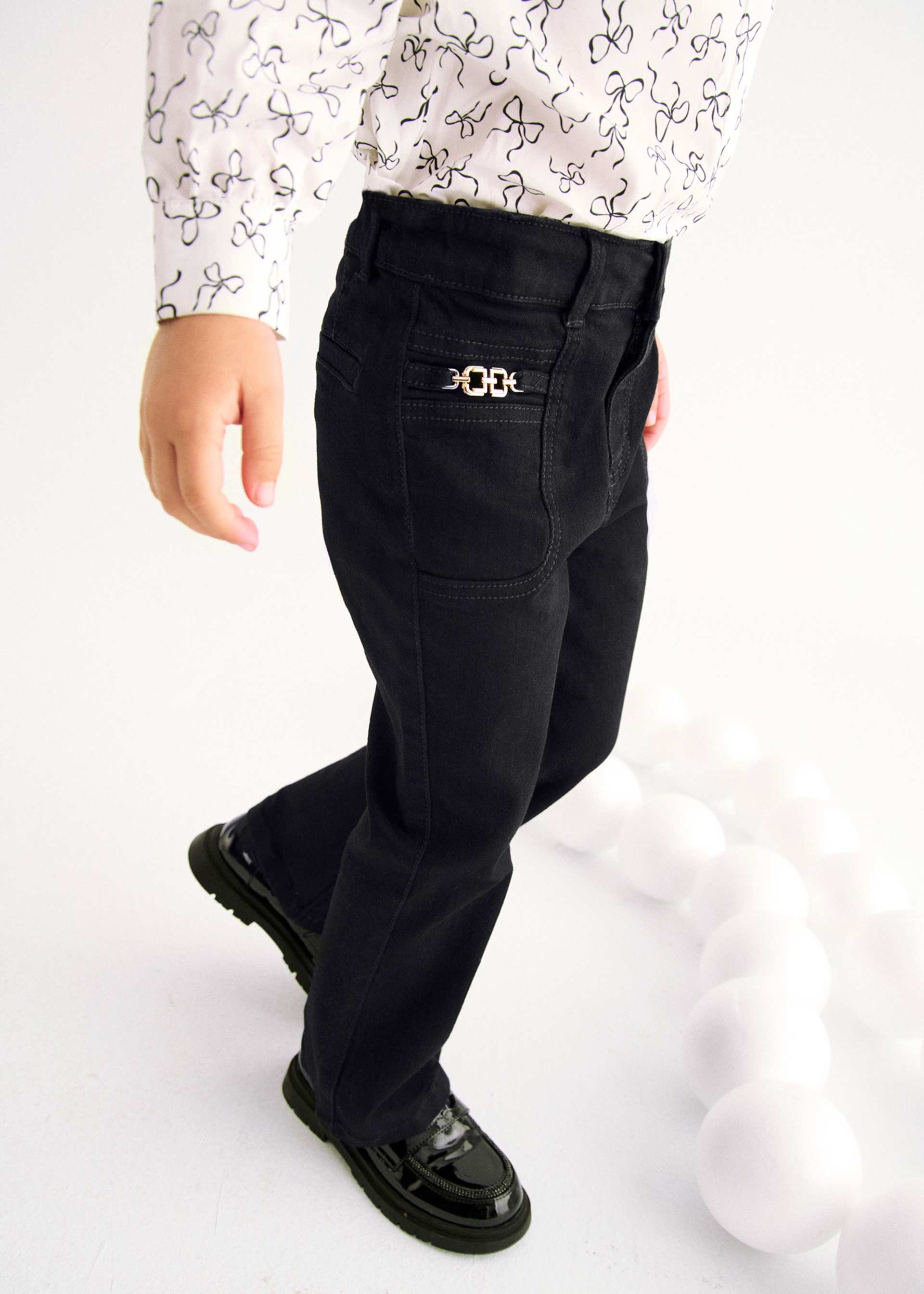 girls flared denim trousers