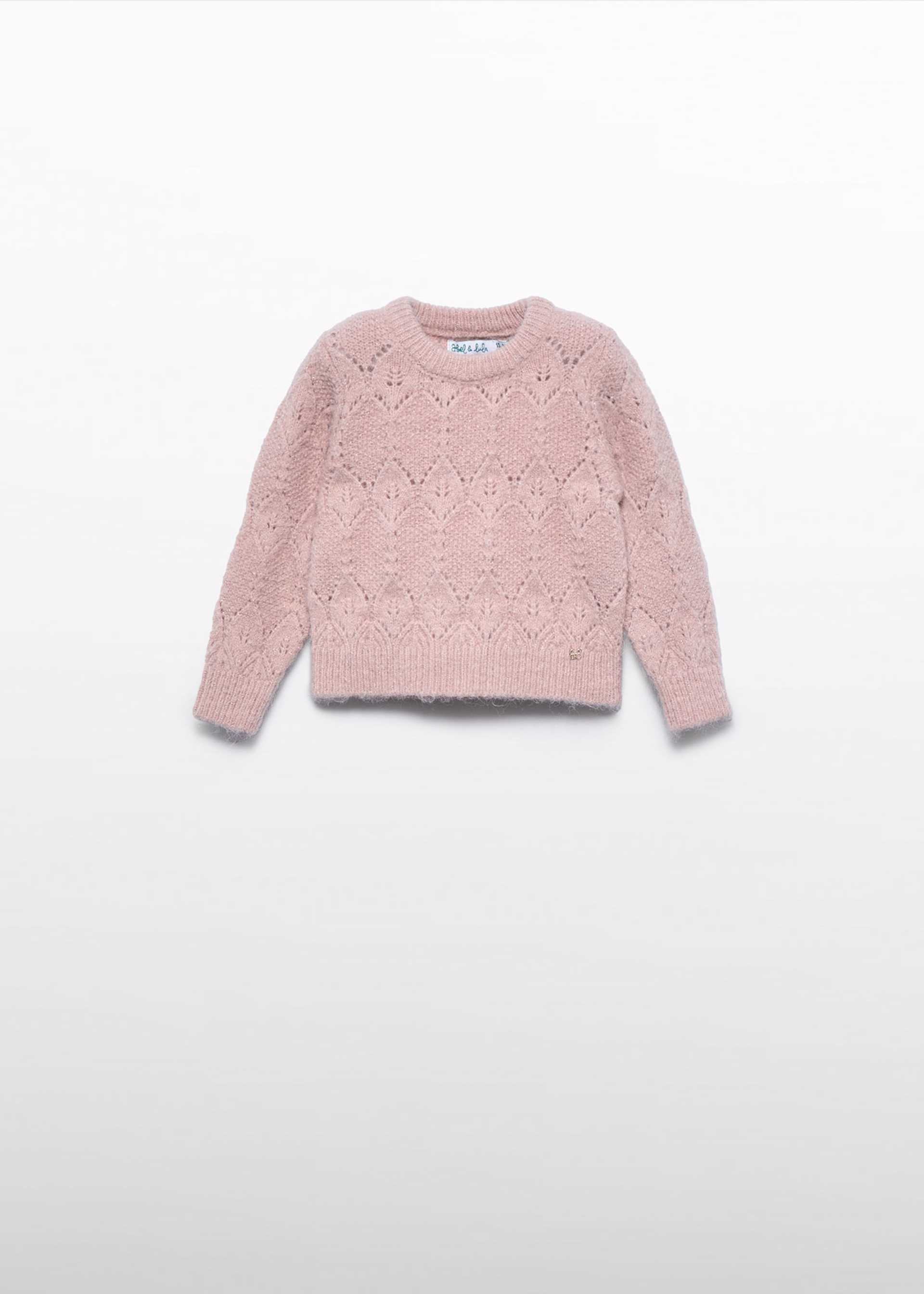 Camisola tricô pontos abertos bebé menina