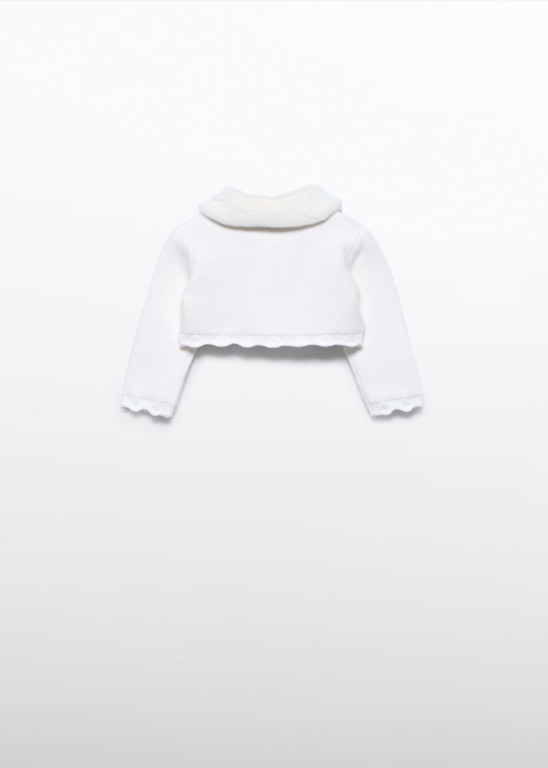 Cardigan tricoté col fourrure bébé fille