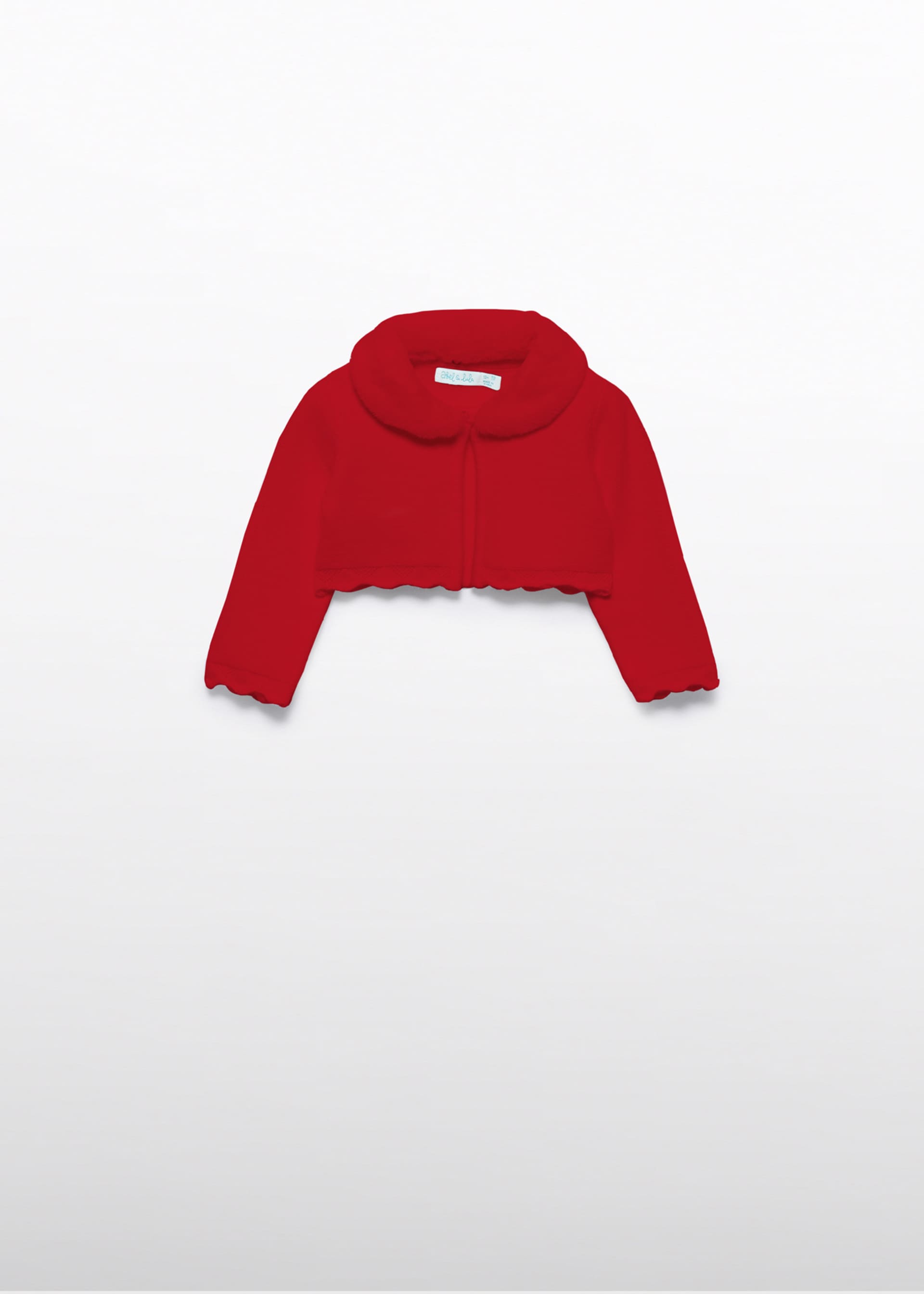 Baby Girl Knit Cardigan with Faux Fur Collar