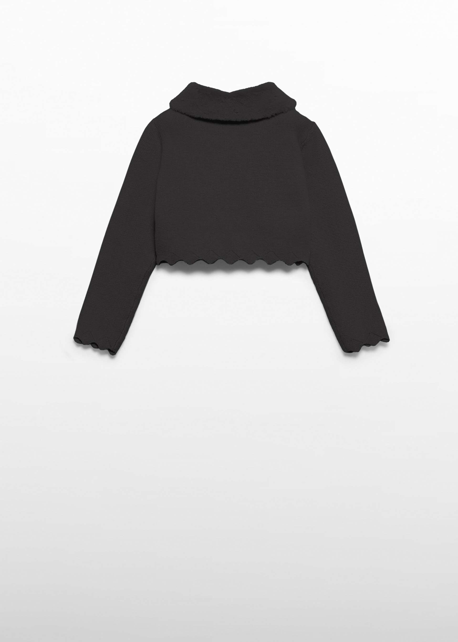 Cardigan tricot colarinho pelo menina