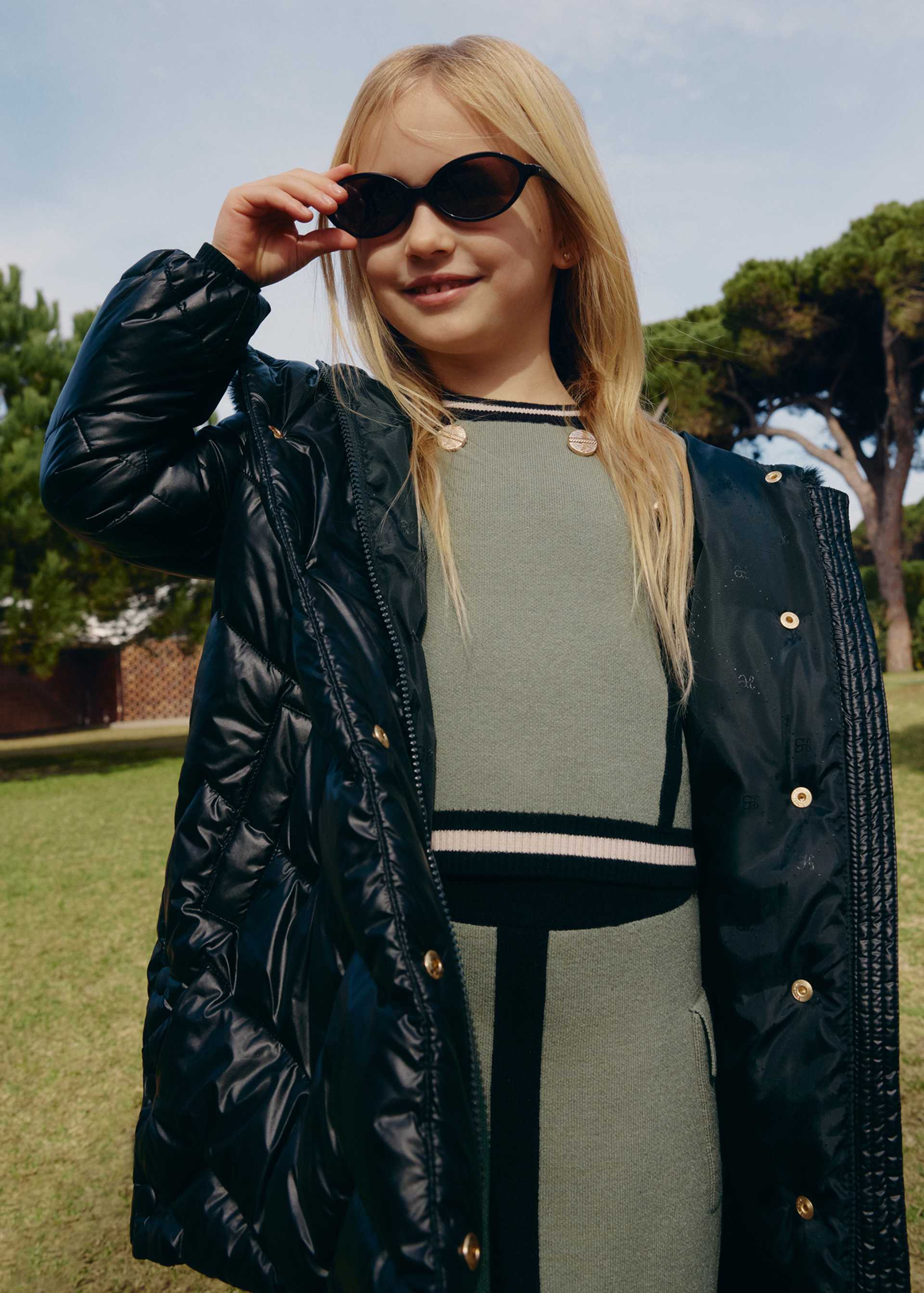 Manteau long matelassé fille