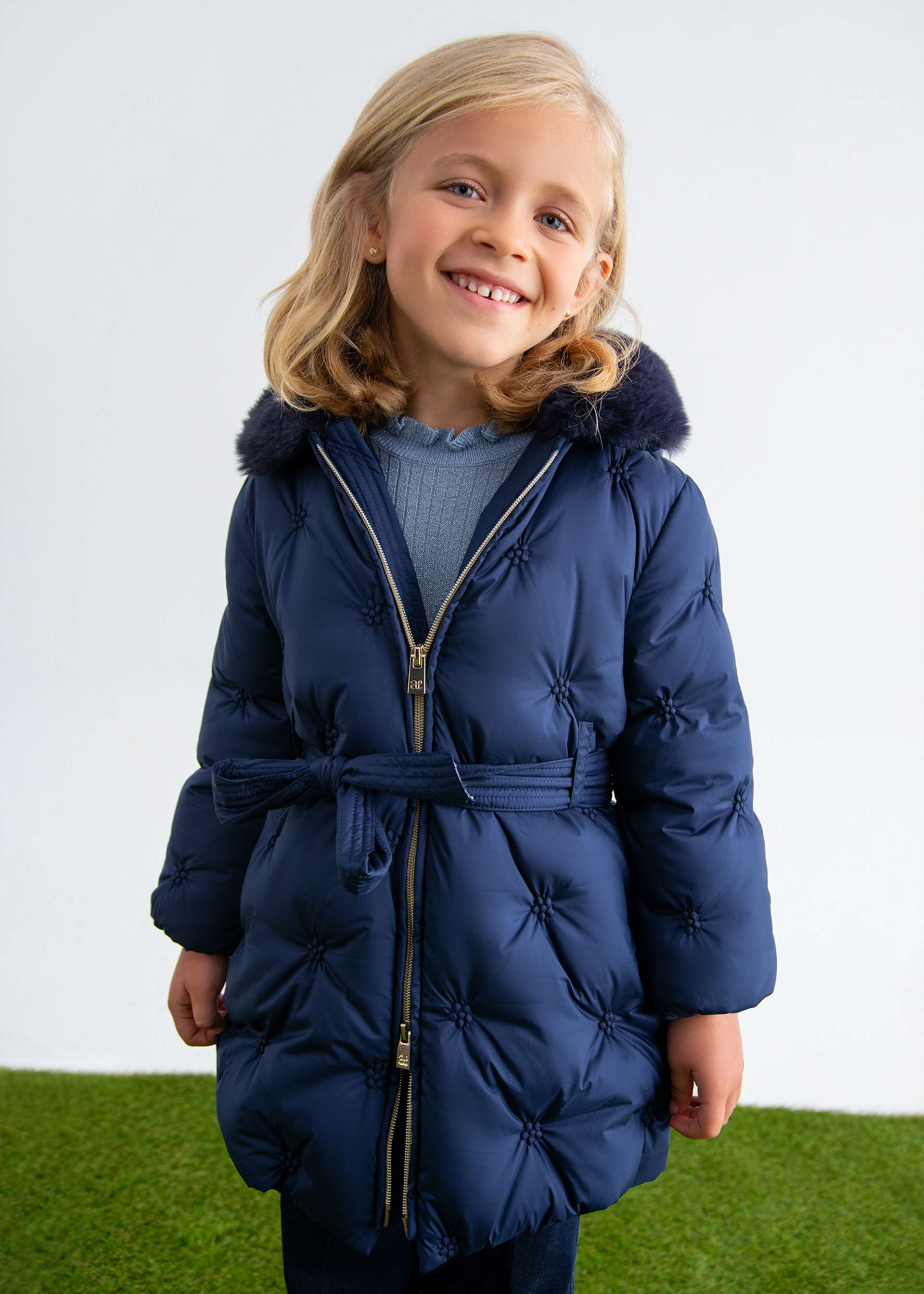 Girls embroidered quilted jacket