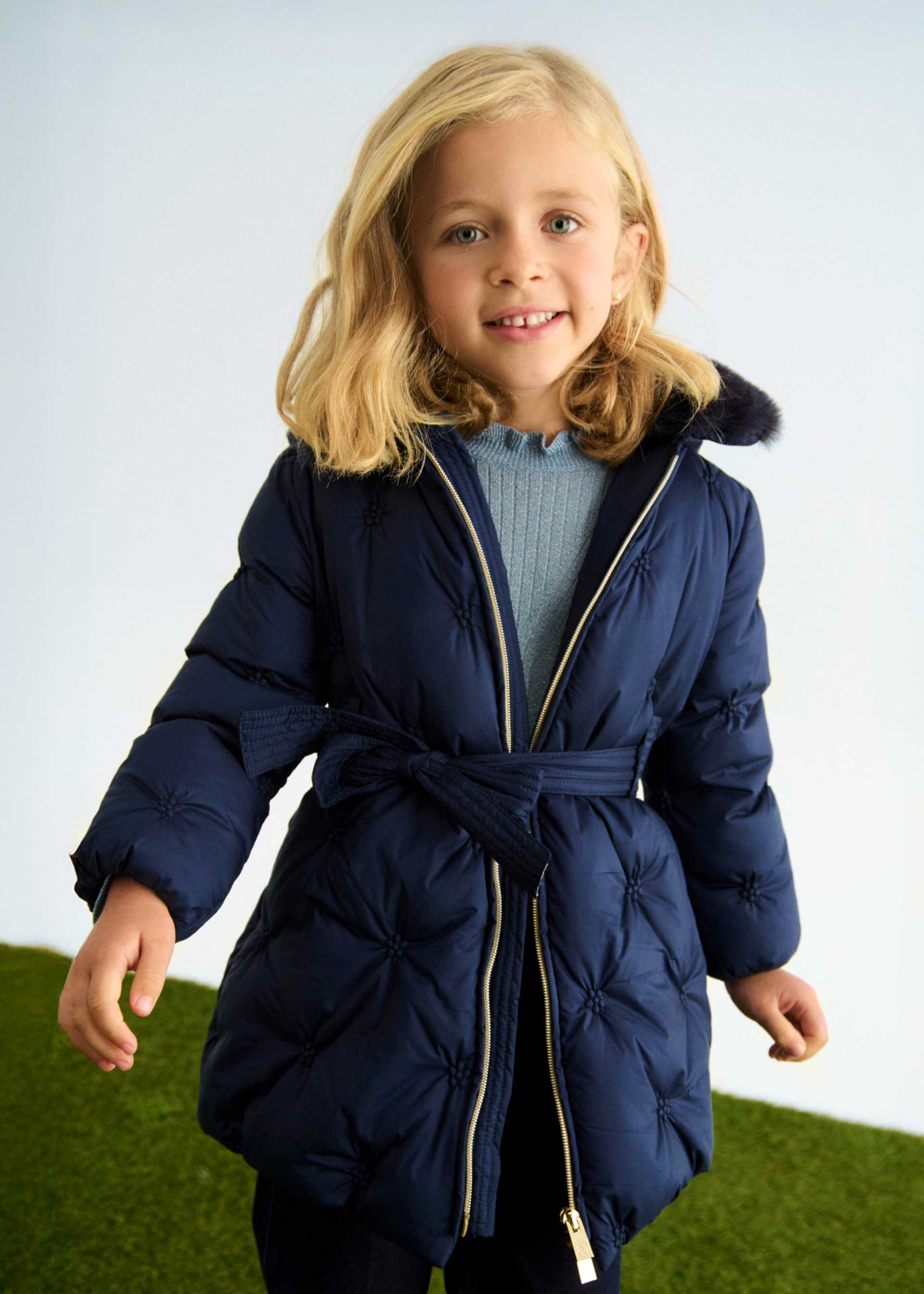 Girls embroidered quilted jacket