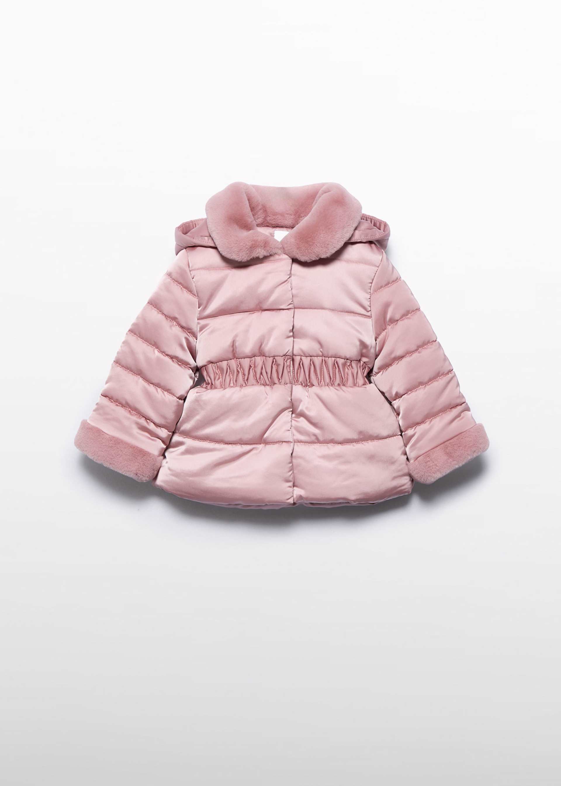 Manteau satiné en fourrure bébé