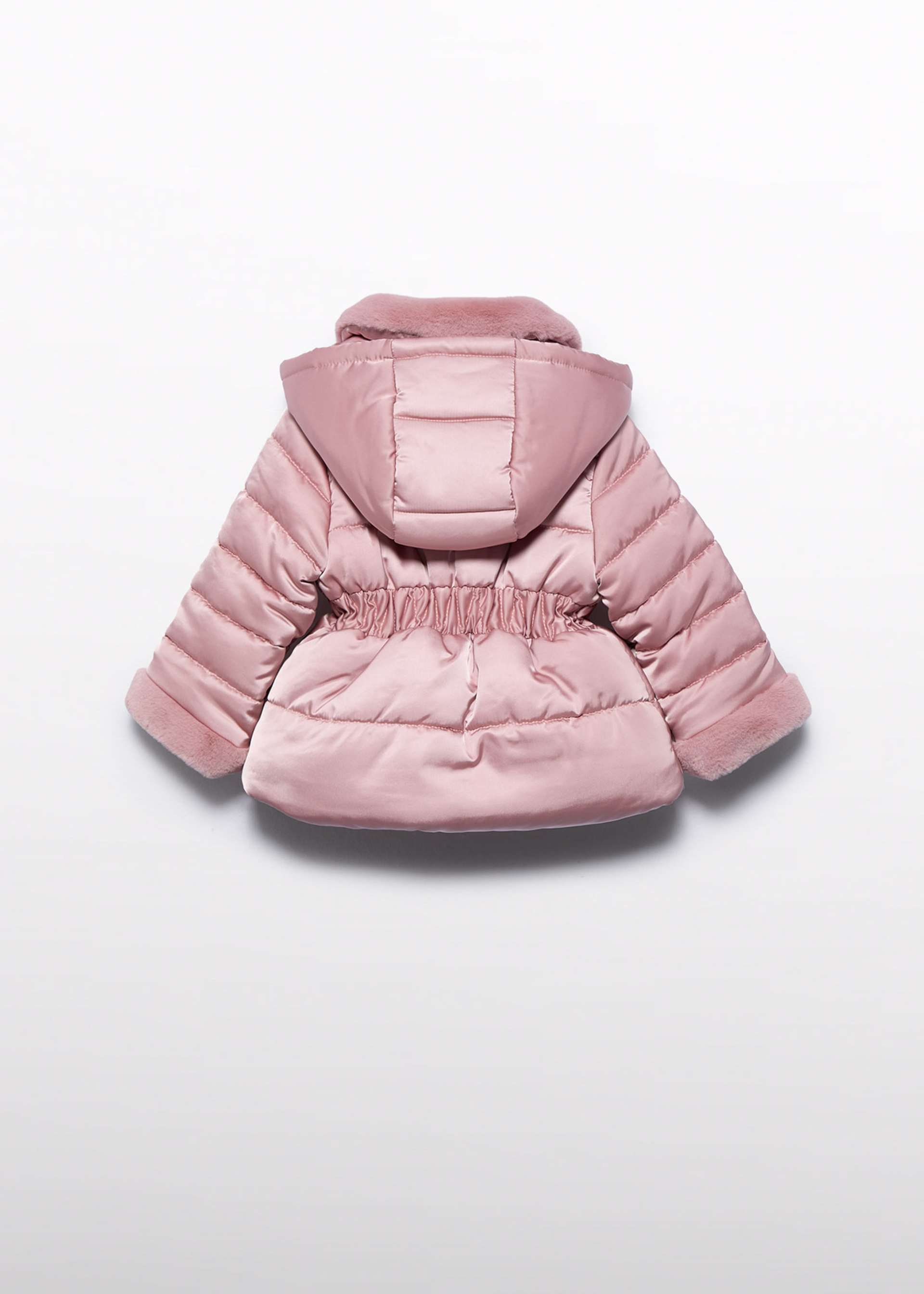 Baby Satin Coat with Fur