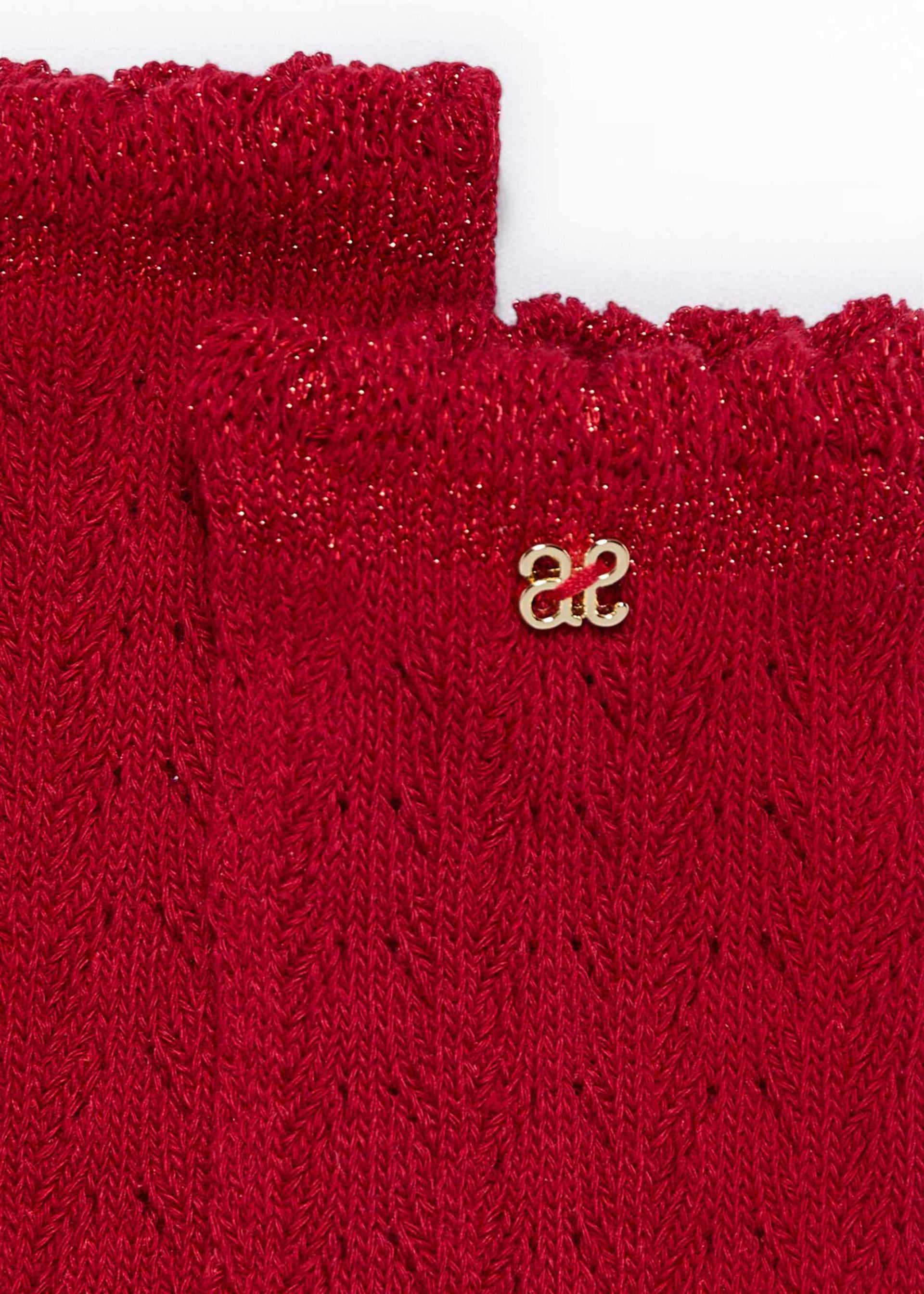 Girls high open knit socks