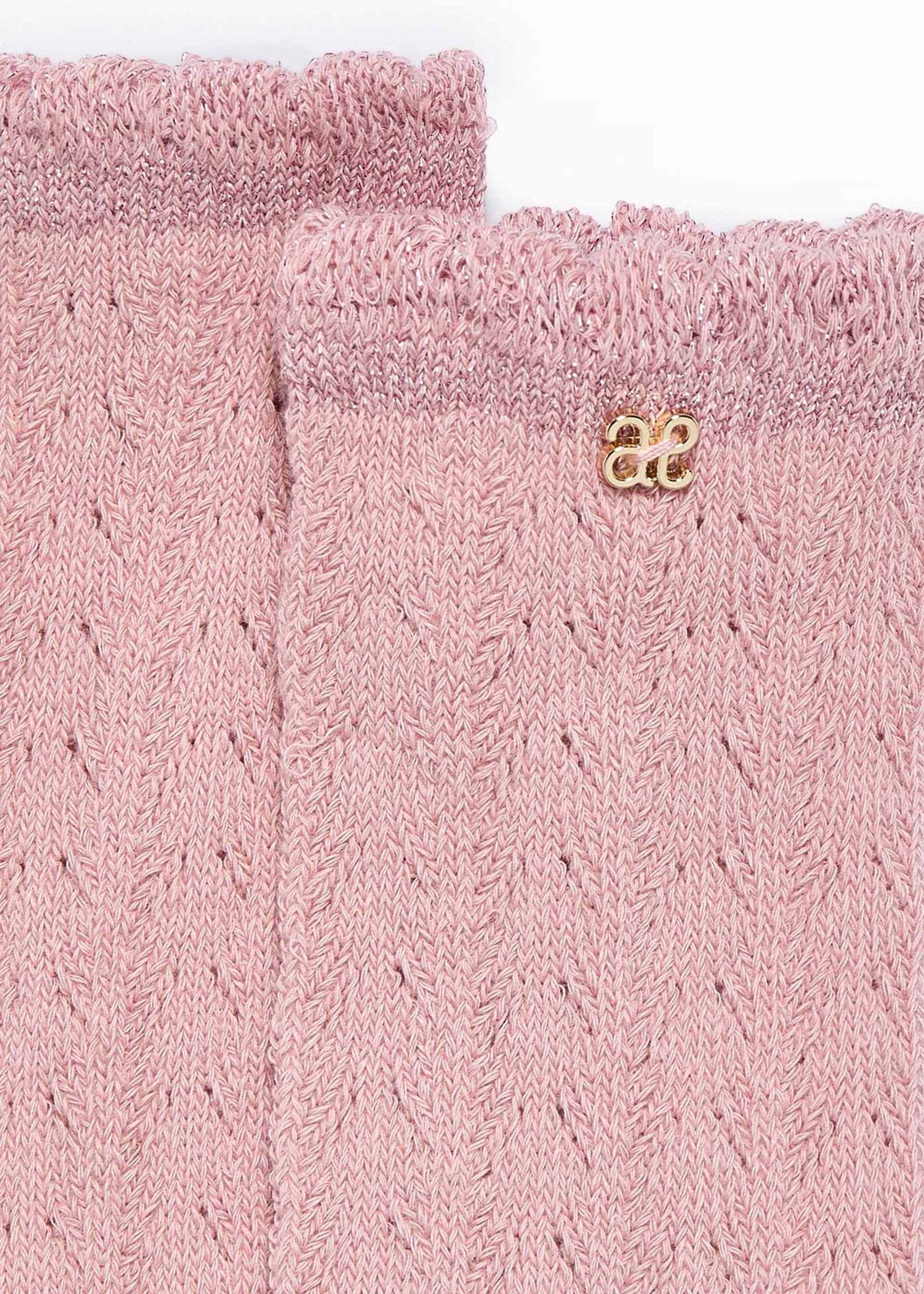 Girls high open knit socks