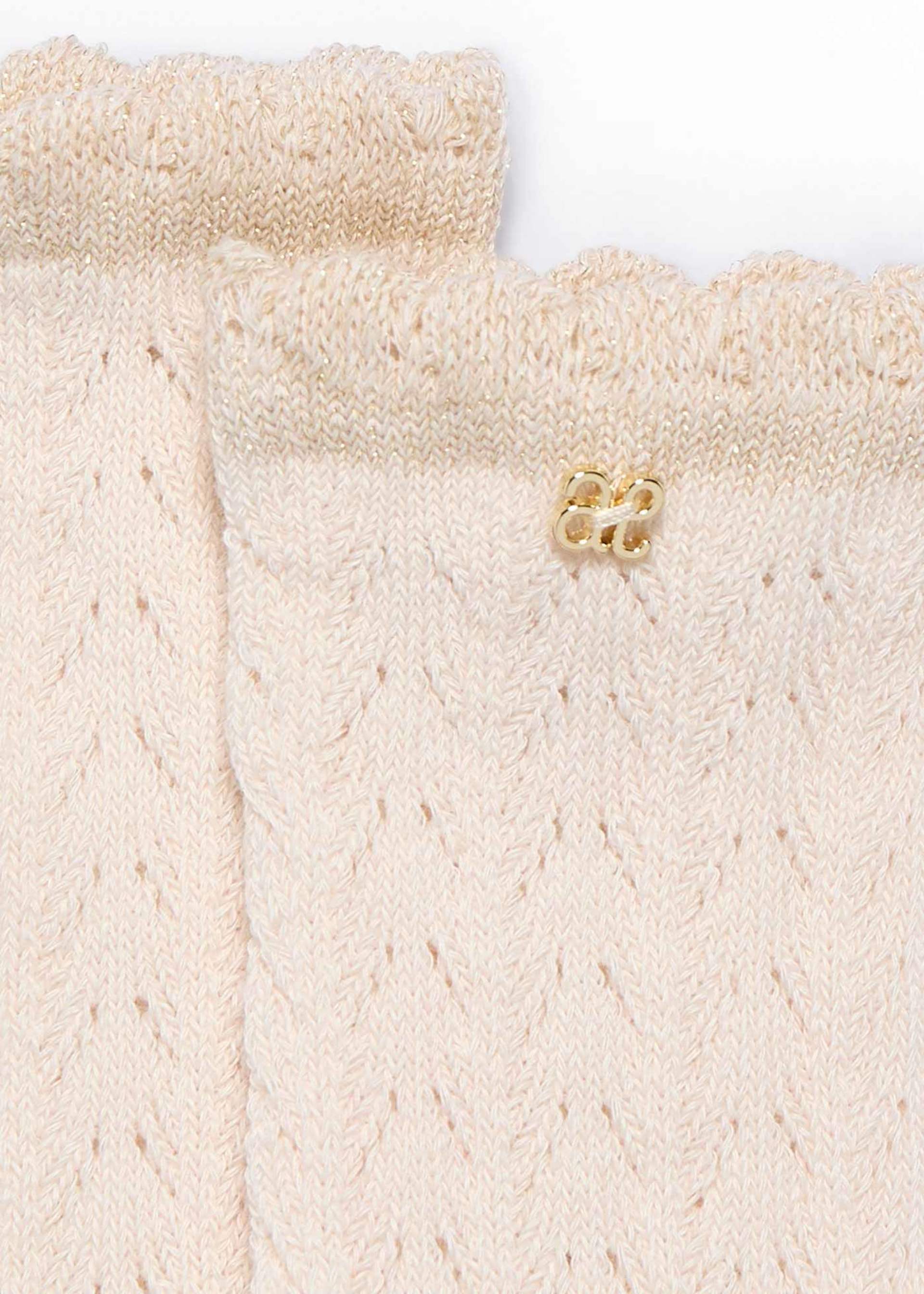 Girls high open knit socks