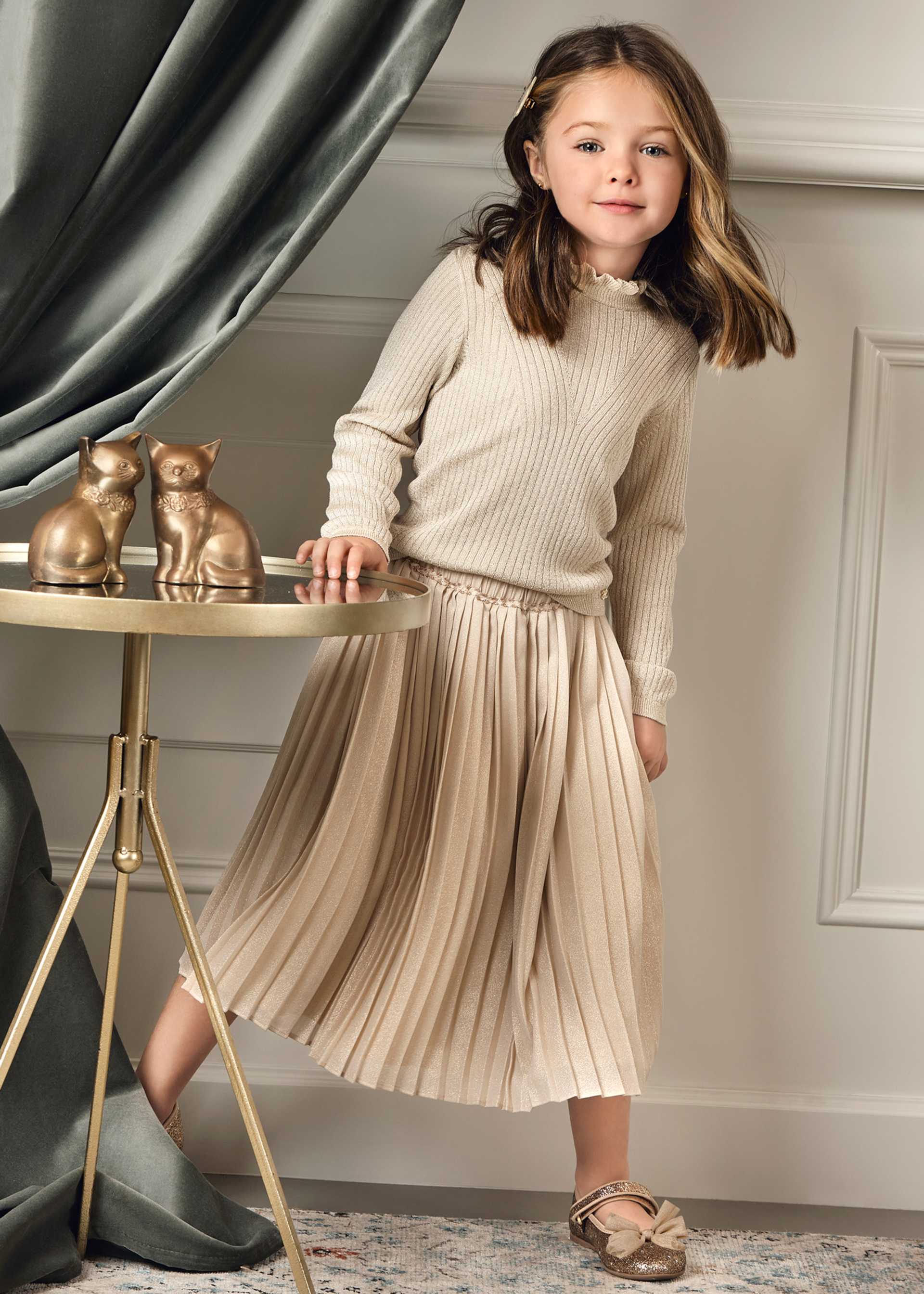 Falda plisada midi niña