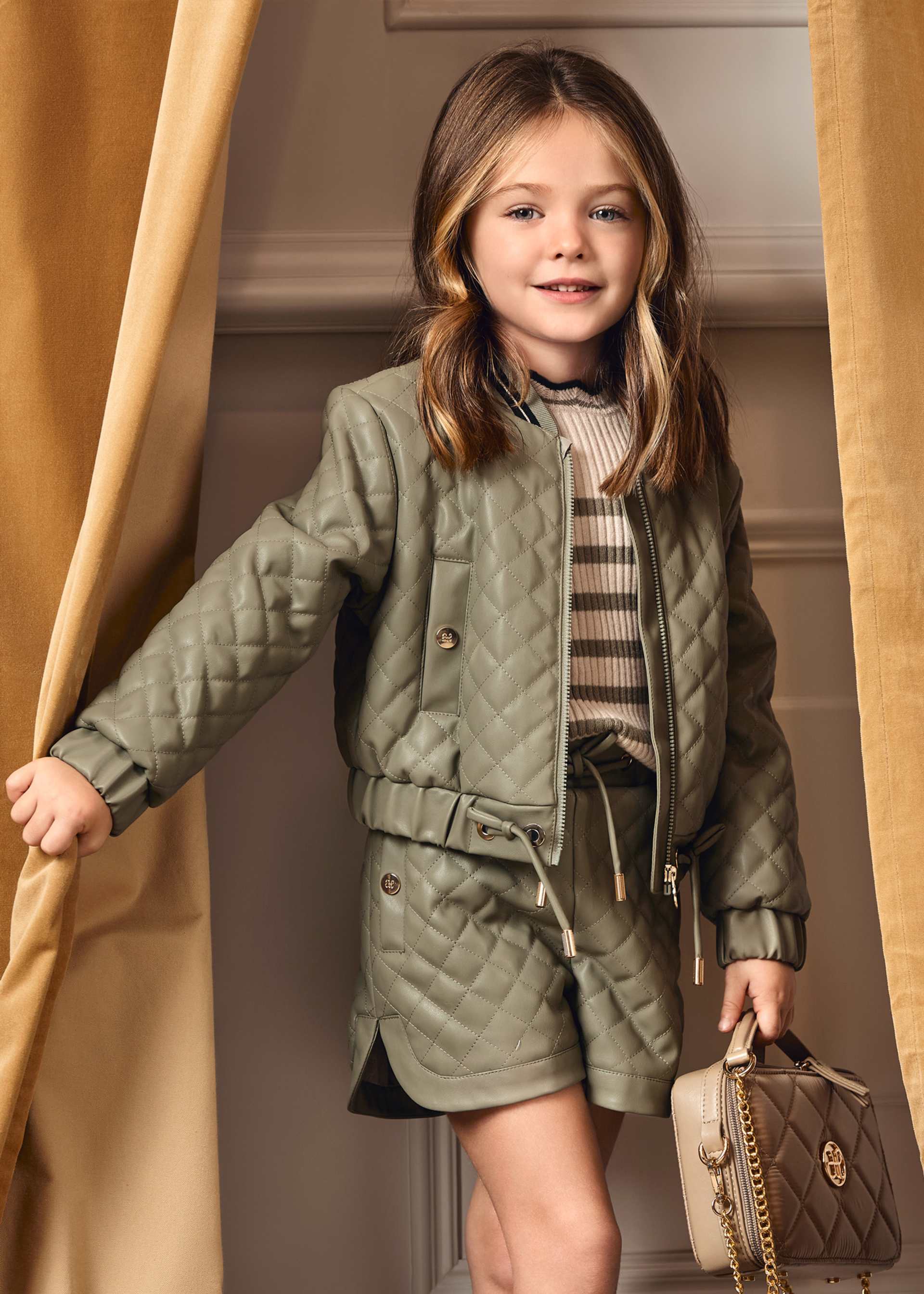 Giacca similpelle imbottita bambina