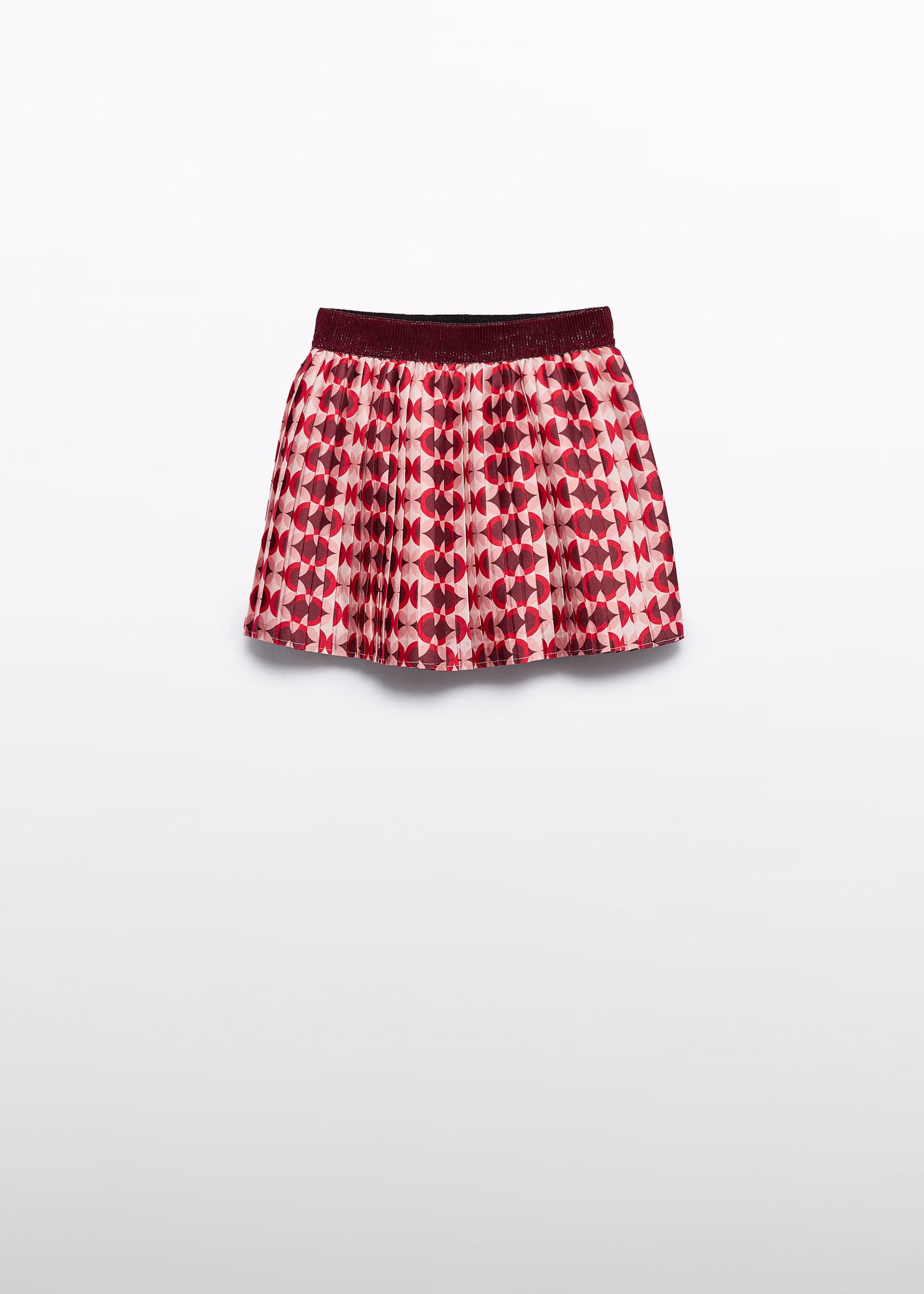 Girl Mini Pleated Printed Skirt