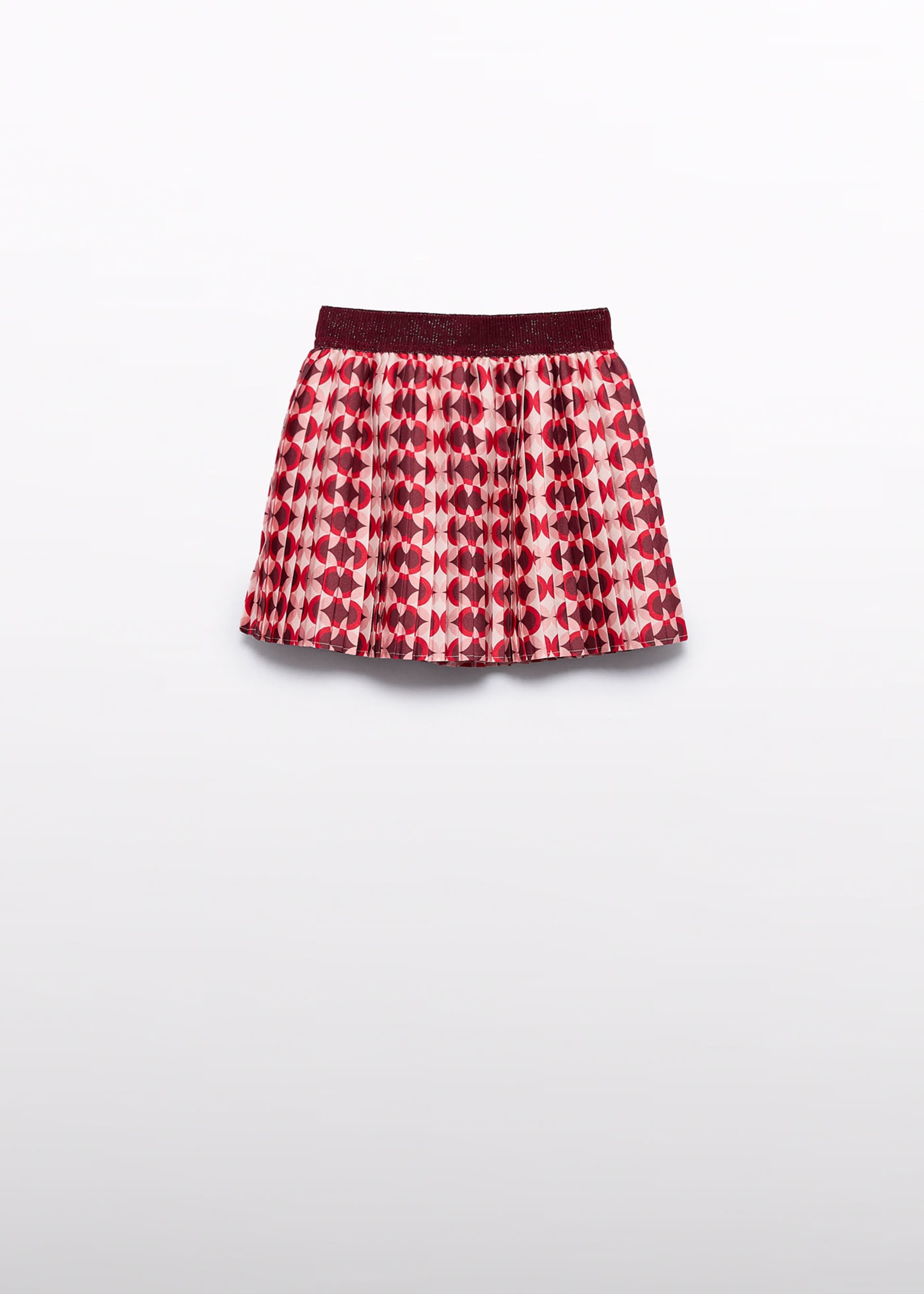 girls pleated print mini skirt