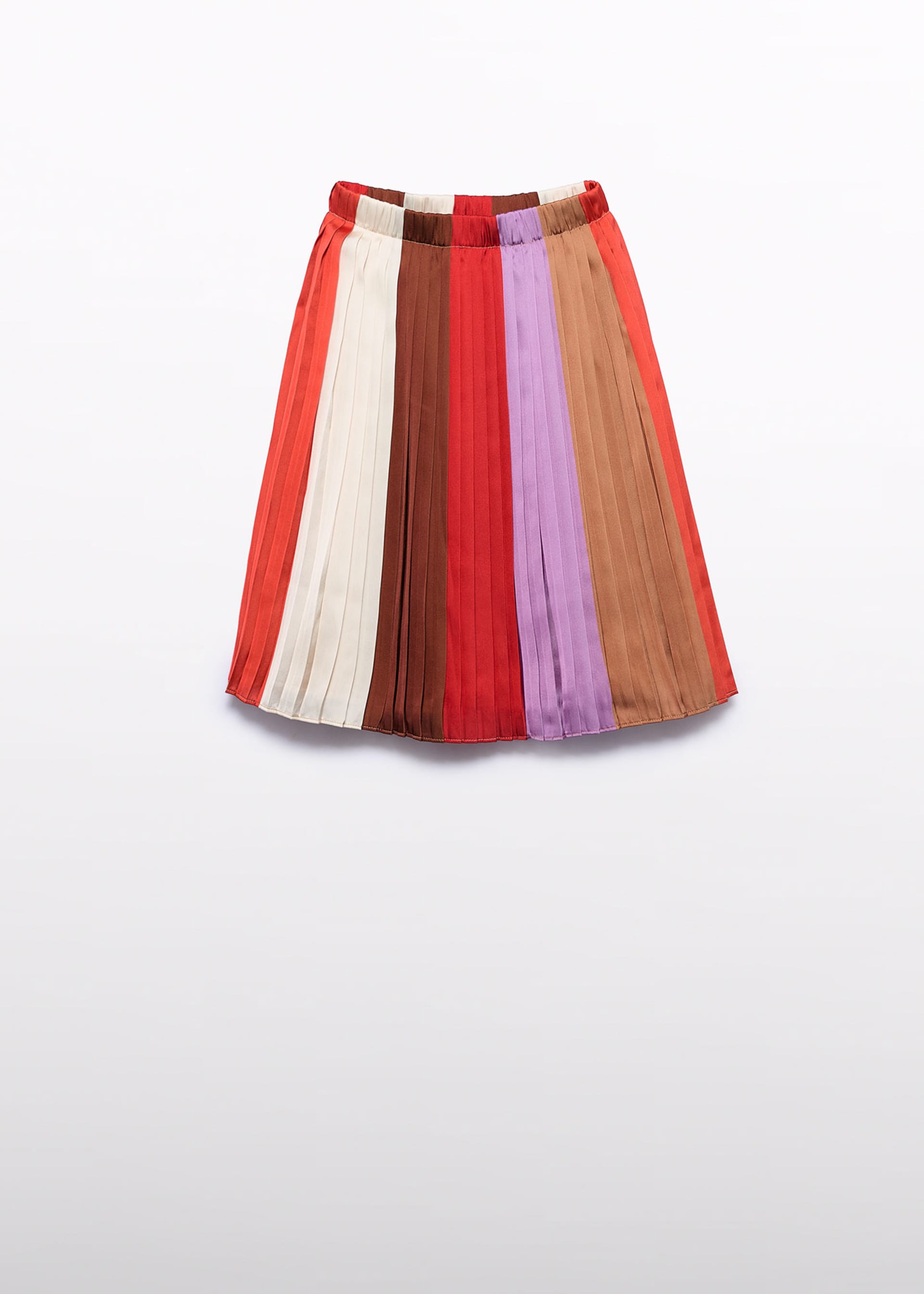 girl's pleated striped midi skirt