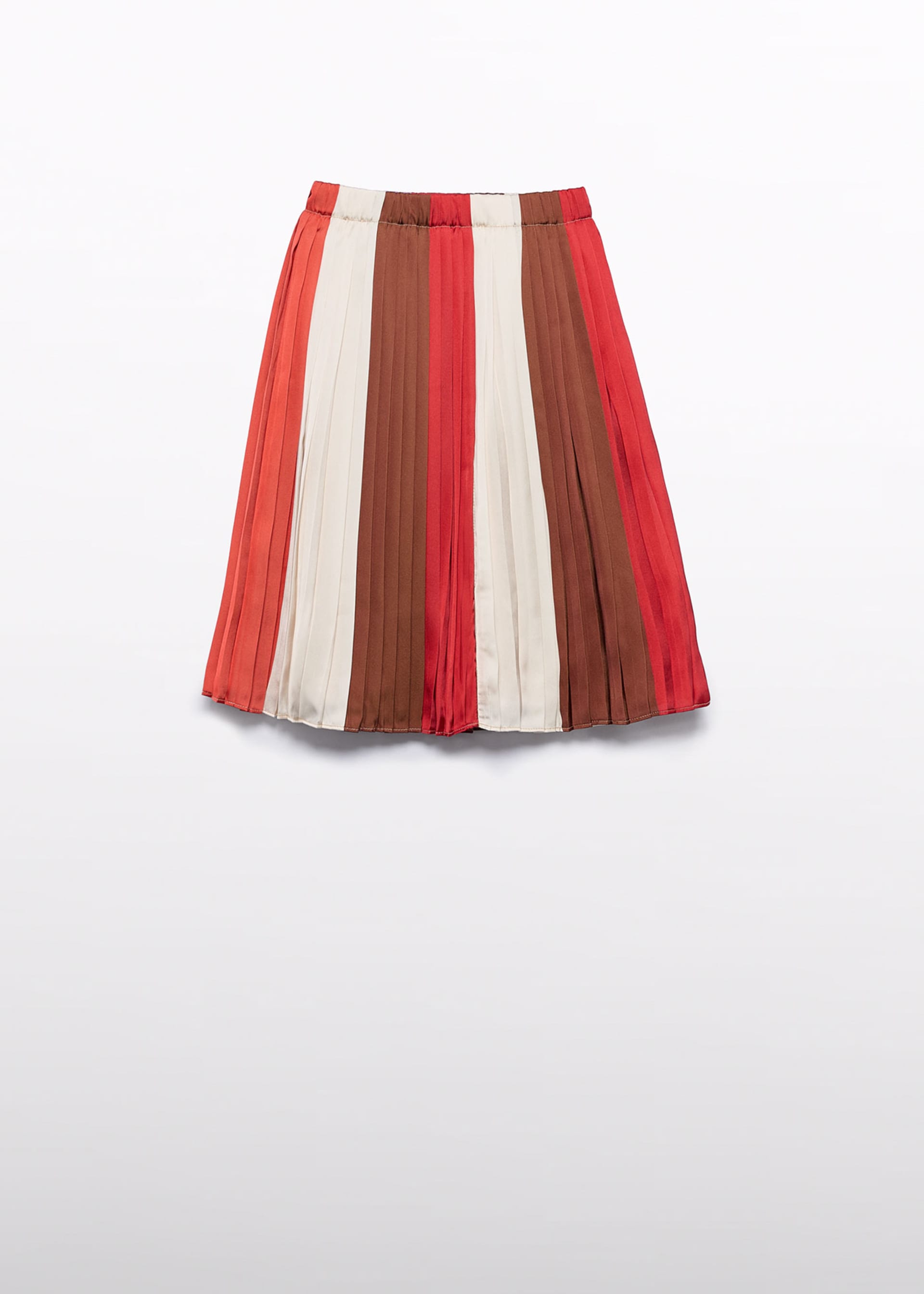 girl's pleated striped midi skirt