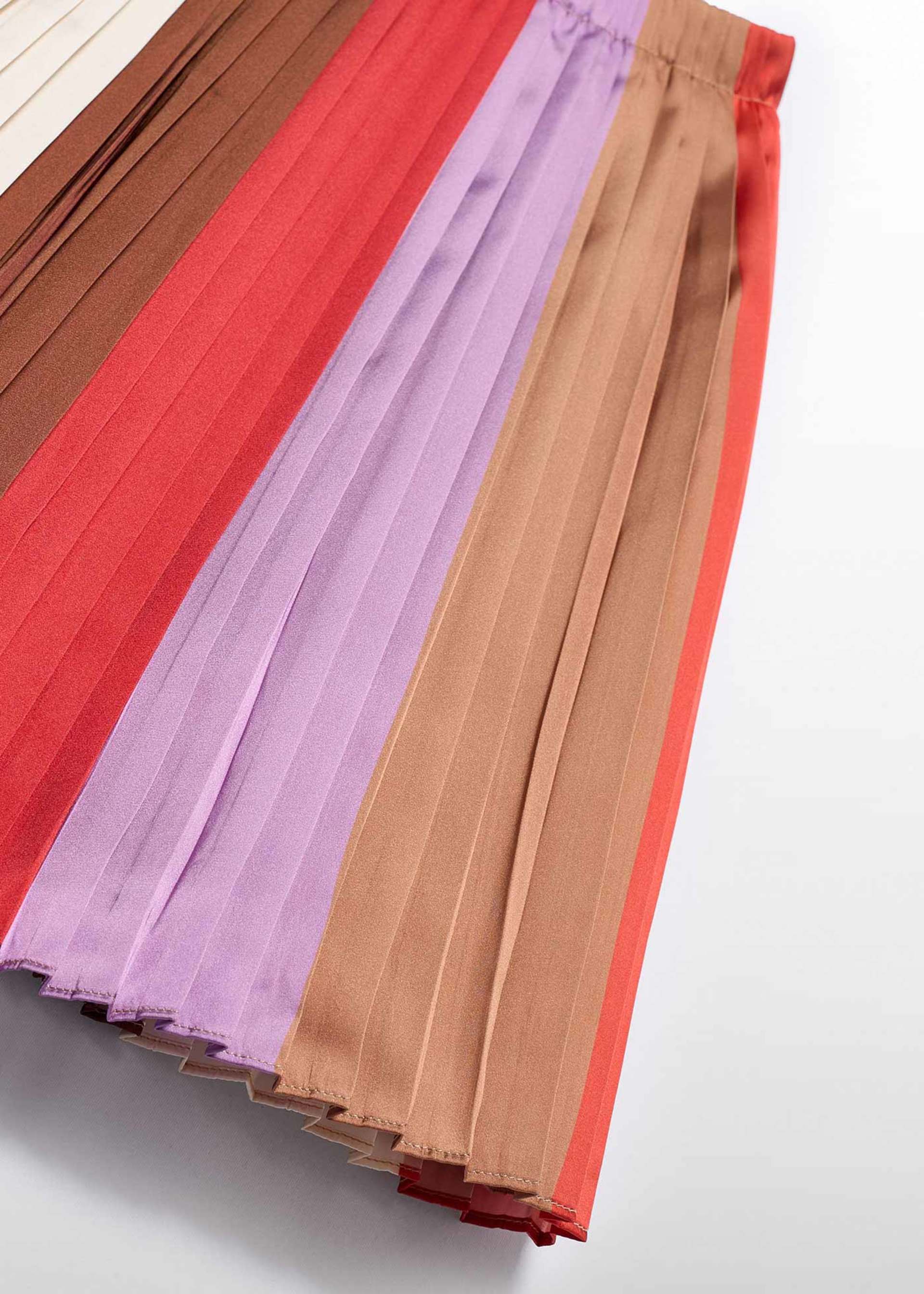 Girl Midi Pleated Striped Skirt