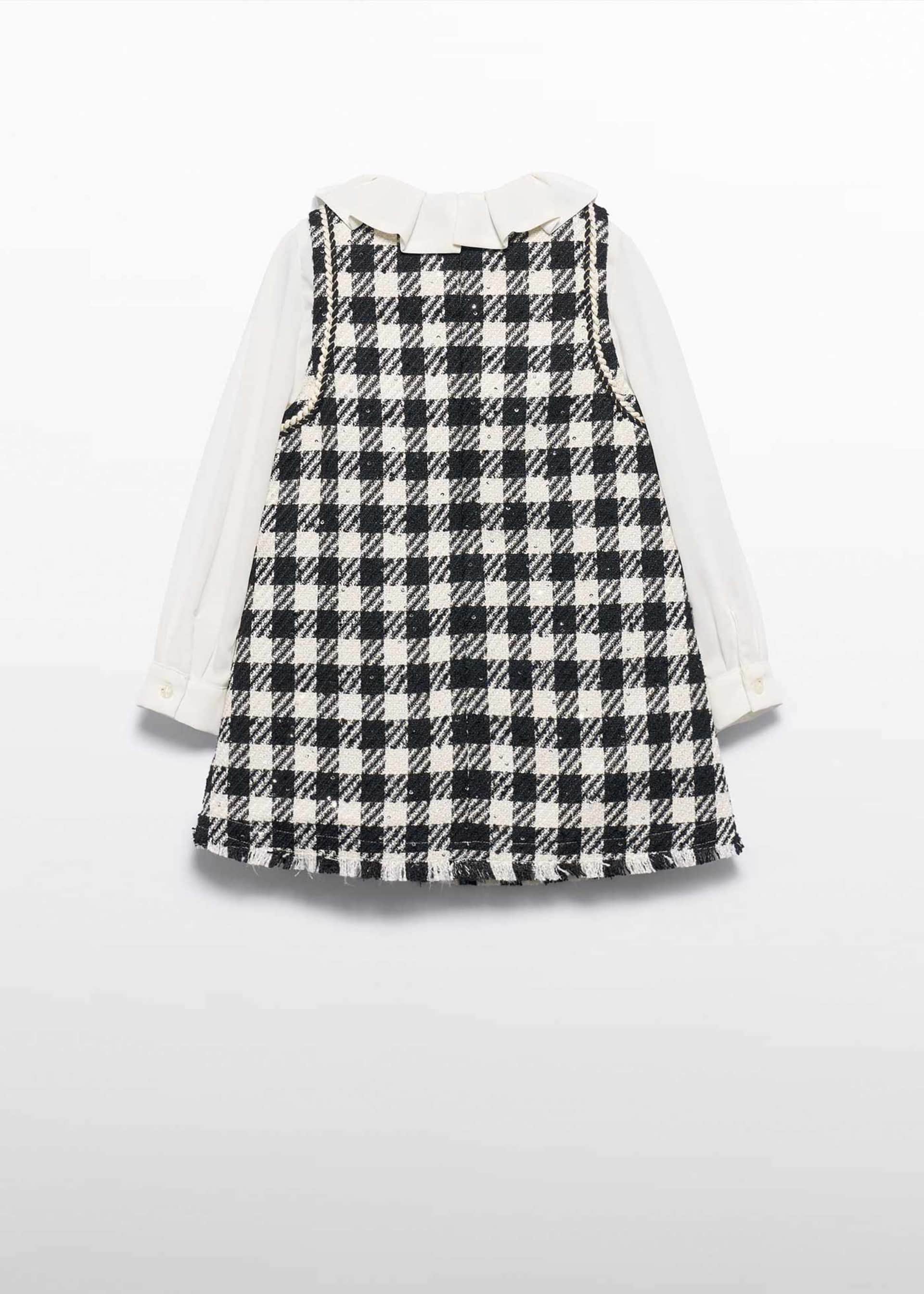 girls pinafore dress with ruffle collar