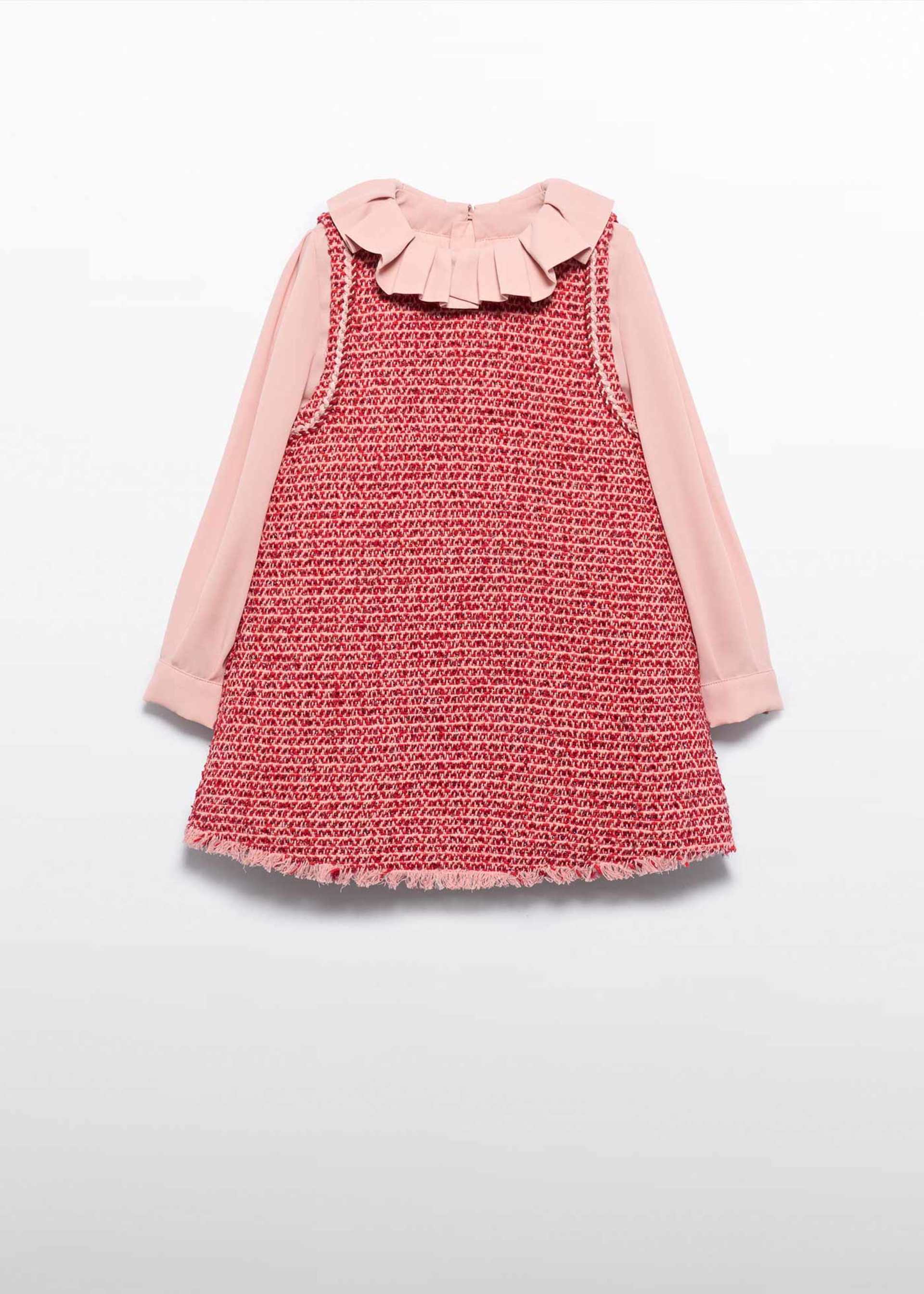 girls pinafore dress with ruffle collar