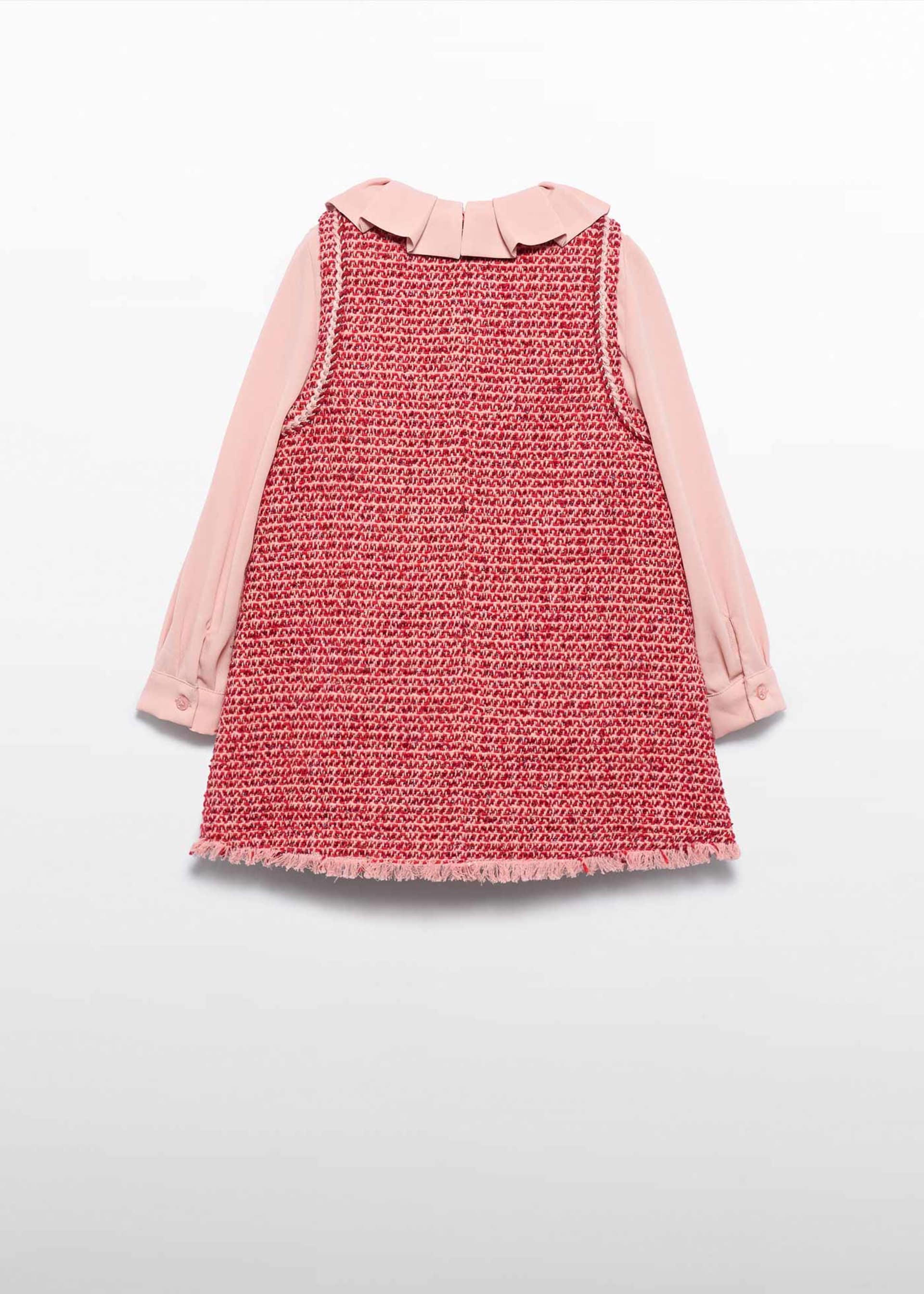 Girl Pinafore Dress with Ruffled Collar