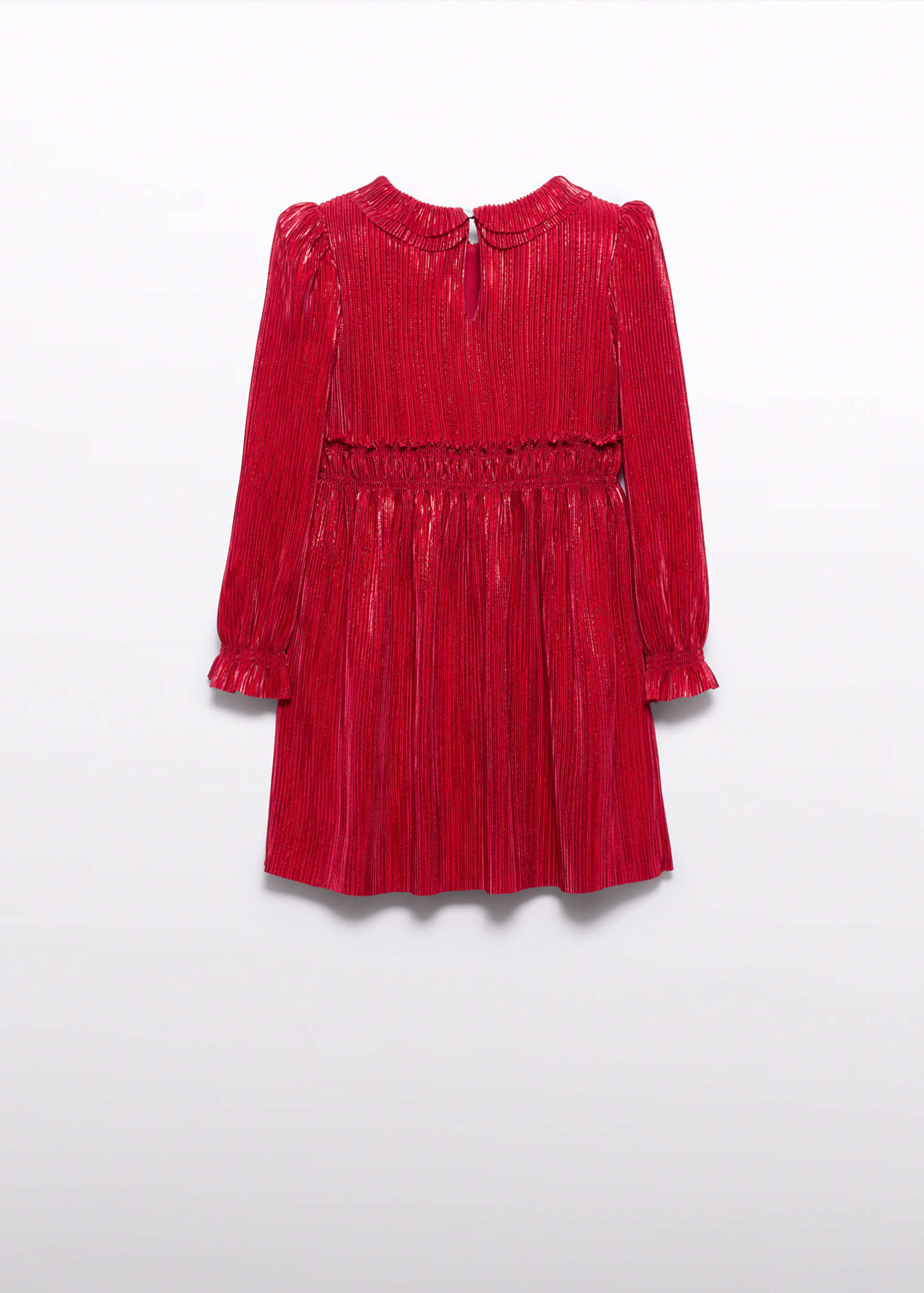 girls shiny pleated knit dress