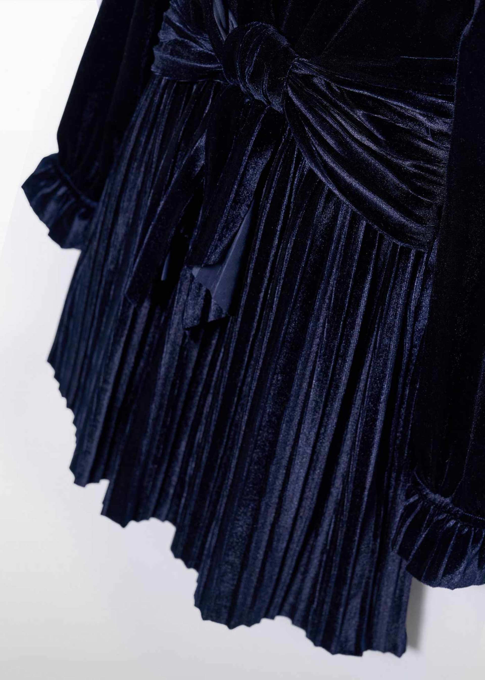 girls pleated velvet dress