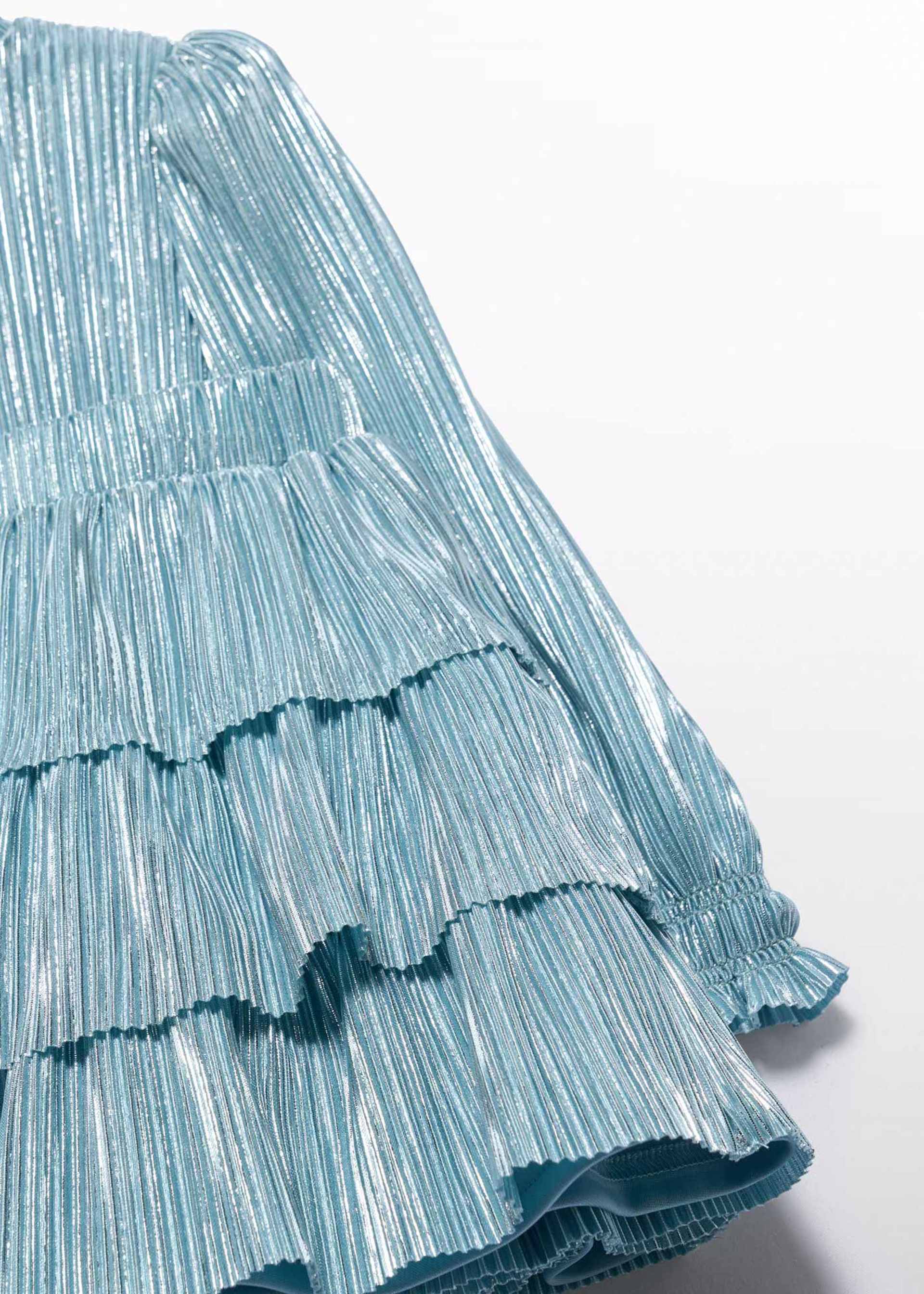 girls shiny pleated skirt set