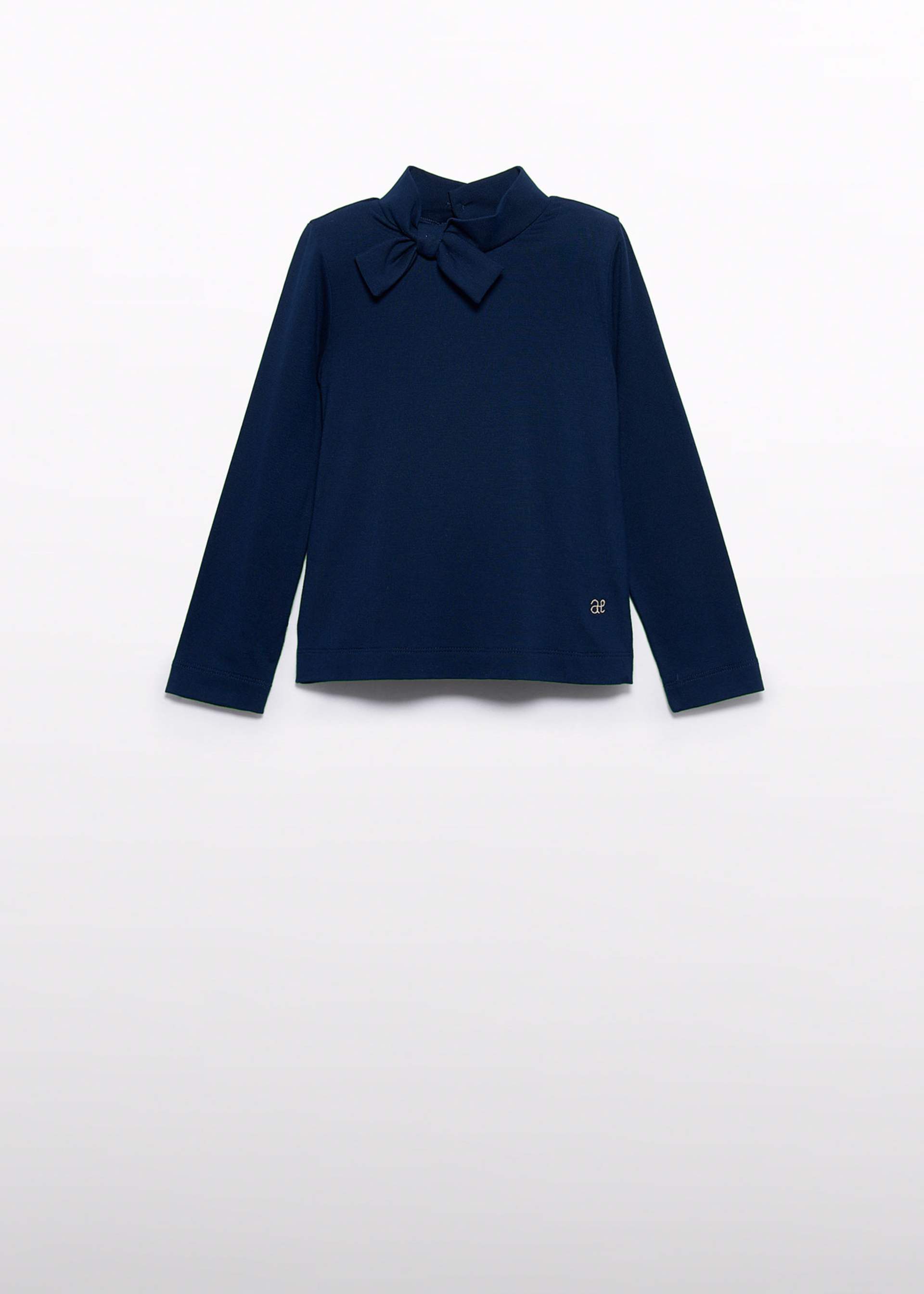 girls high-neck top with tie
