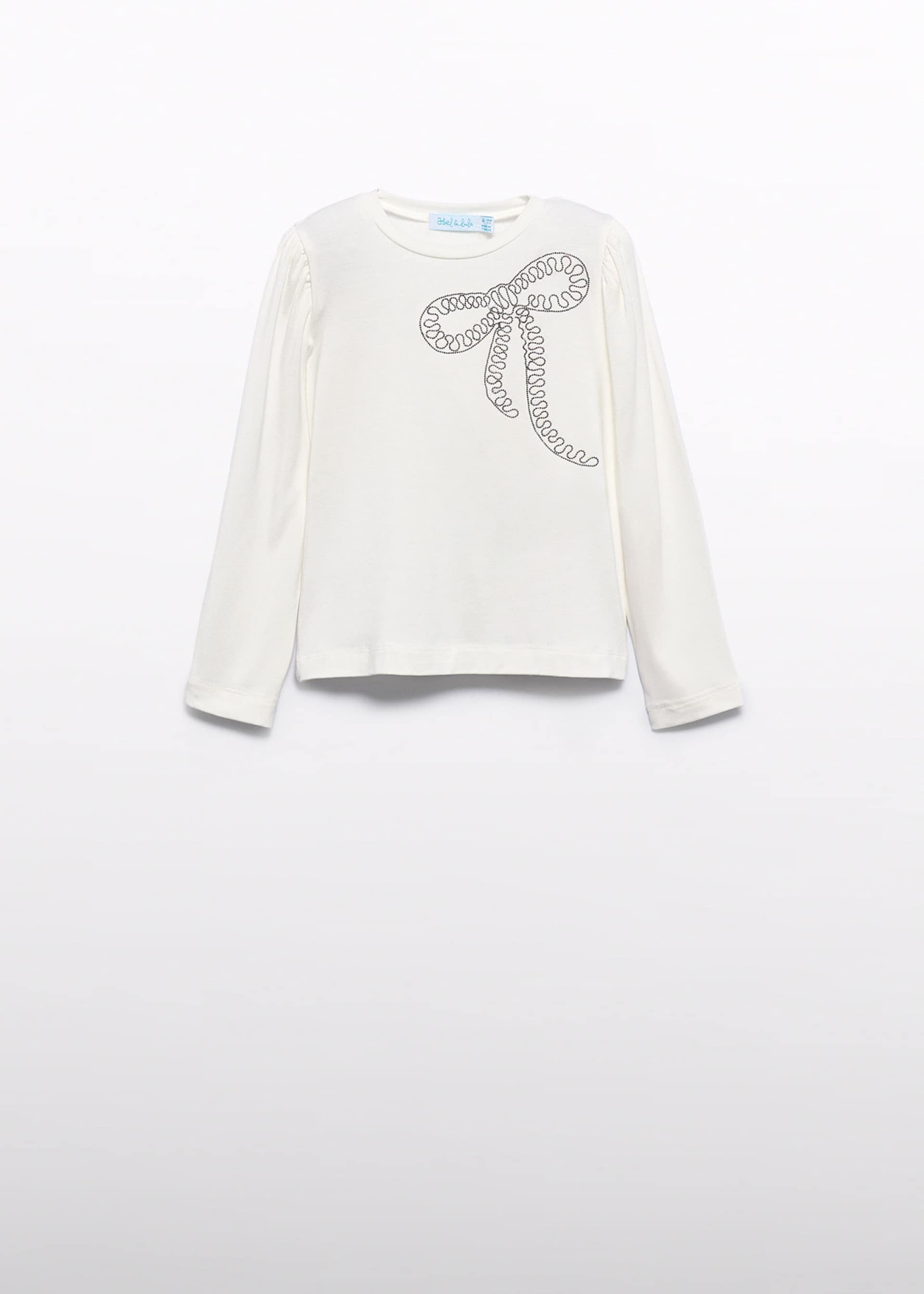 Girl Embroidered T-Shirt with Bow