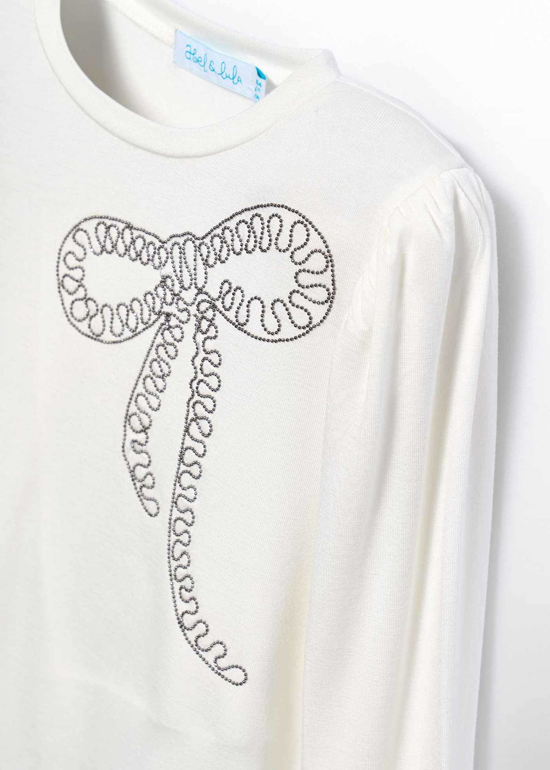 Camiseta bordada lazo niña